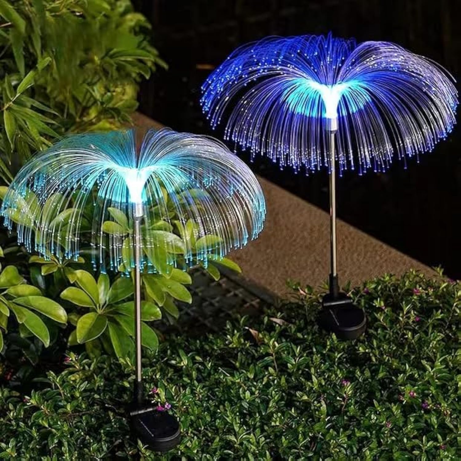 Liboyixi Solar Garden Lights - 7 Color Changing, Waterproof, Solar Panel, Flower Lights For Garden, Patio & Yard Decor (2 Pack)