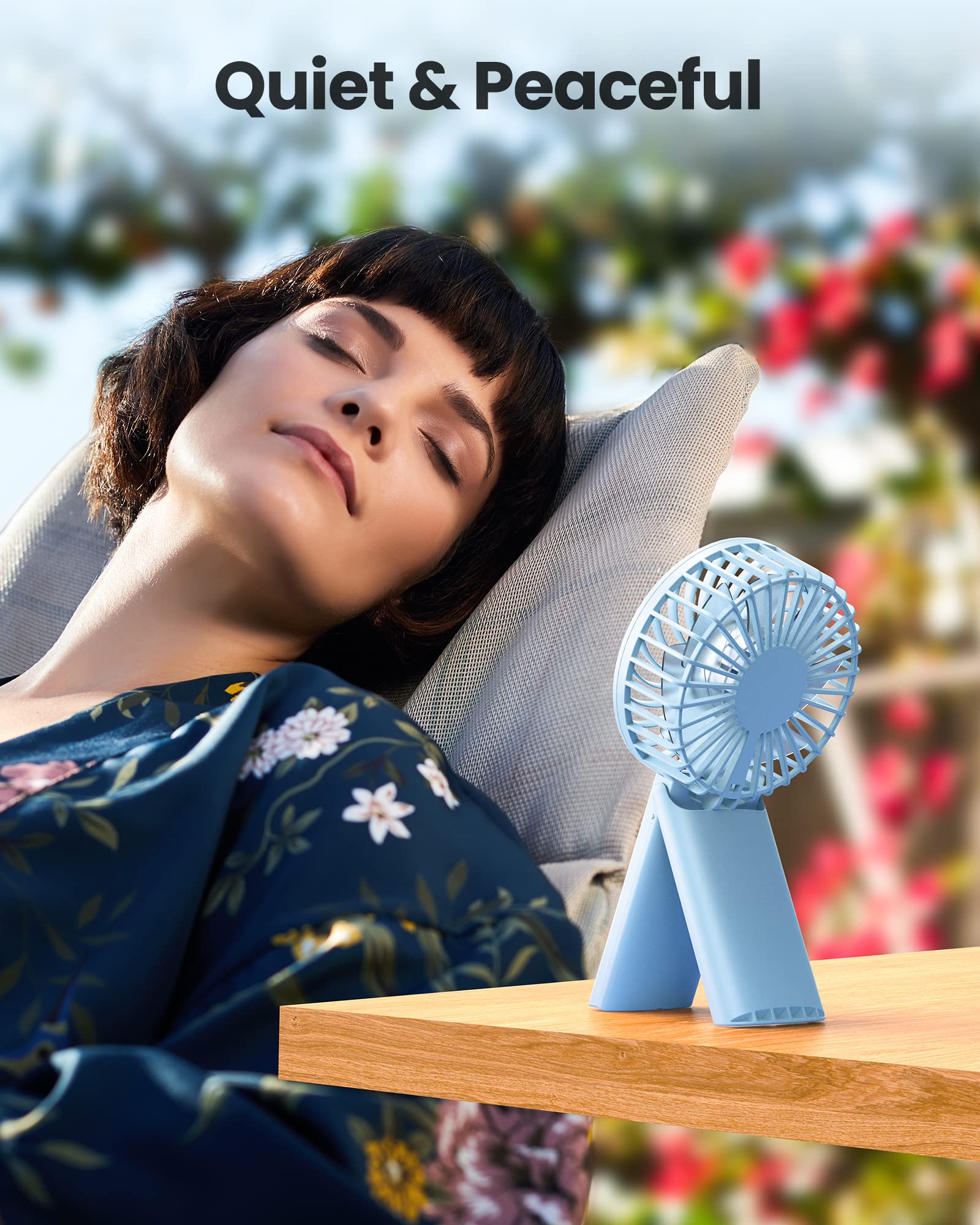 Mini Portable Folding Handheld Fans Usb Rechargeable Personal Fan Neck Desktop 4-Speed 3-In-1 Silent