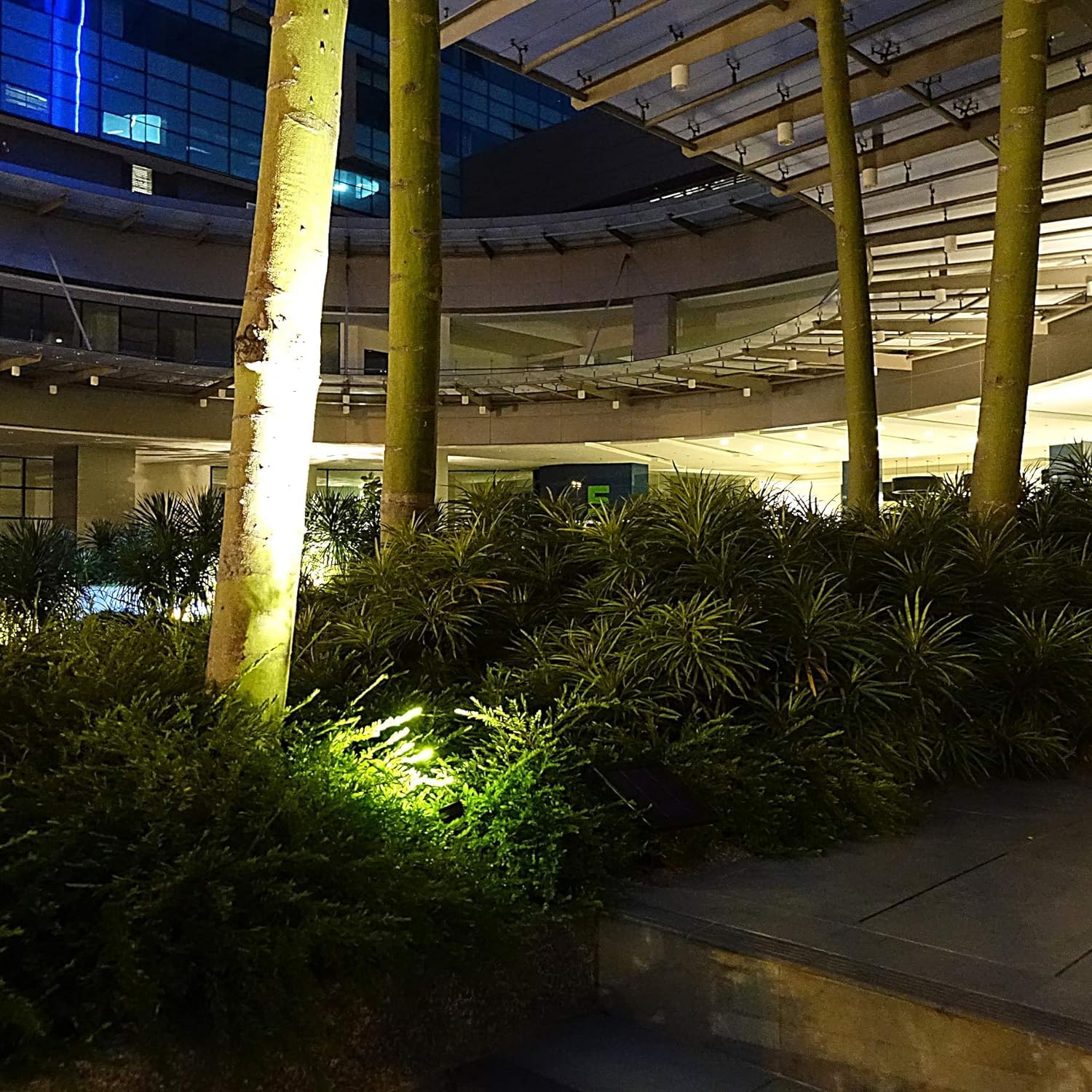 Solar Light Mart 4-Spotlight Mini 50X Solar-Powered Led Spotlight (Warm White Led), Black Finish, Outdoor Garden Yard Landscape Downlight