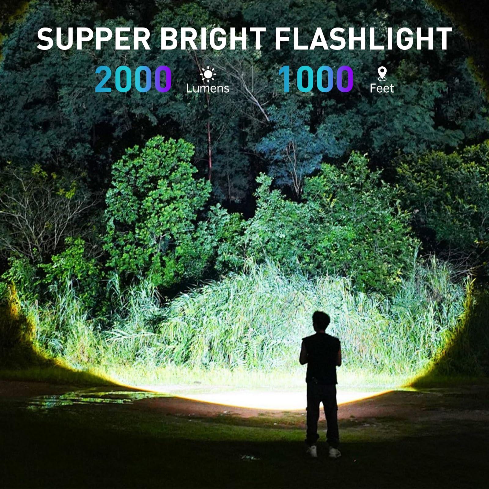 Hbypro Led Flashlights High Lumens Rechargeable 990,000 Lumens Super Bright Flashlight Compact Handheld Premiun Aluminum Alloy Body Flash Light With 4 Light Modes For Home And Outdoor Use