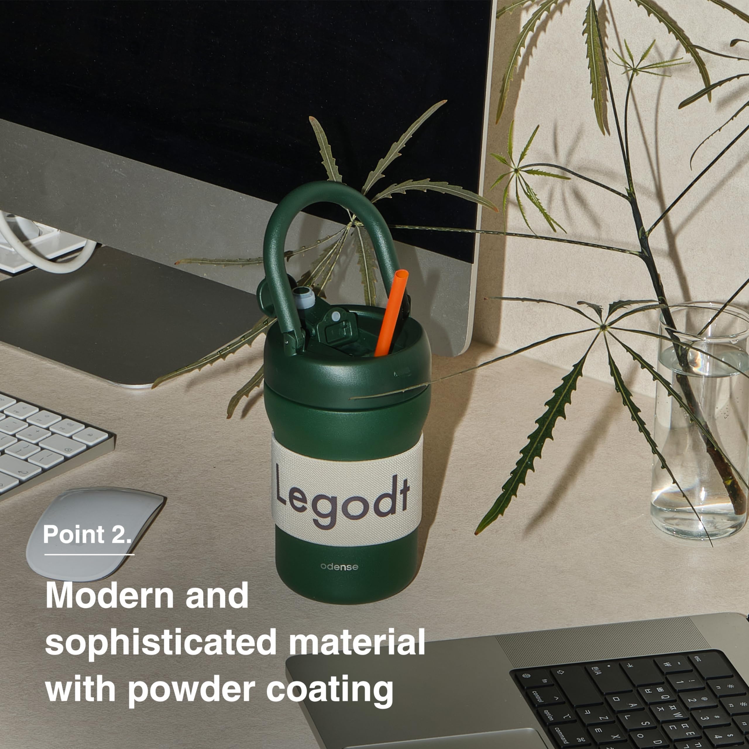 Odense Legodt 2 Way Tumbler 15.2Oz With 2 In 1 Lid & Flexible Handle - Straw Available Insulated