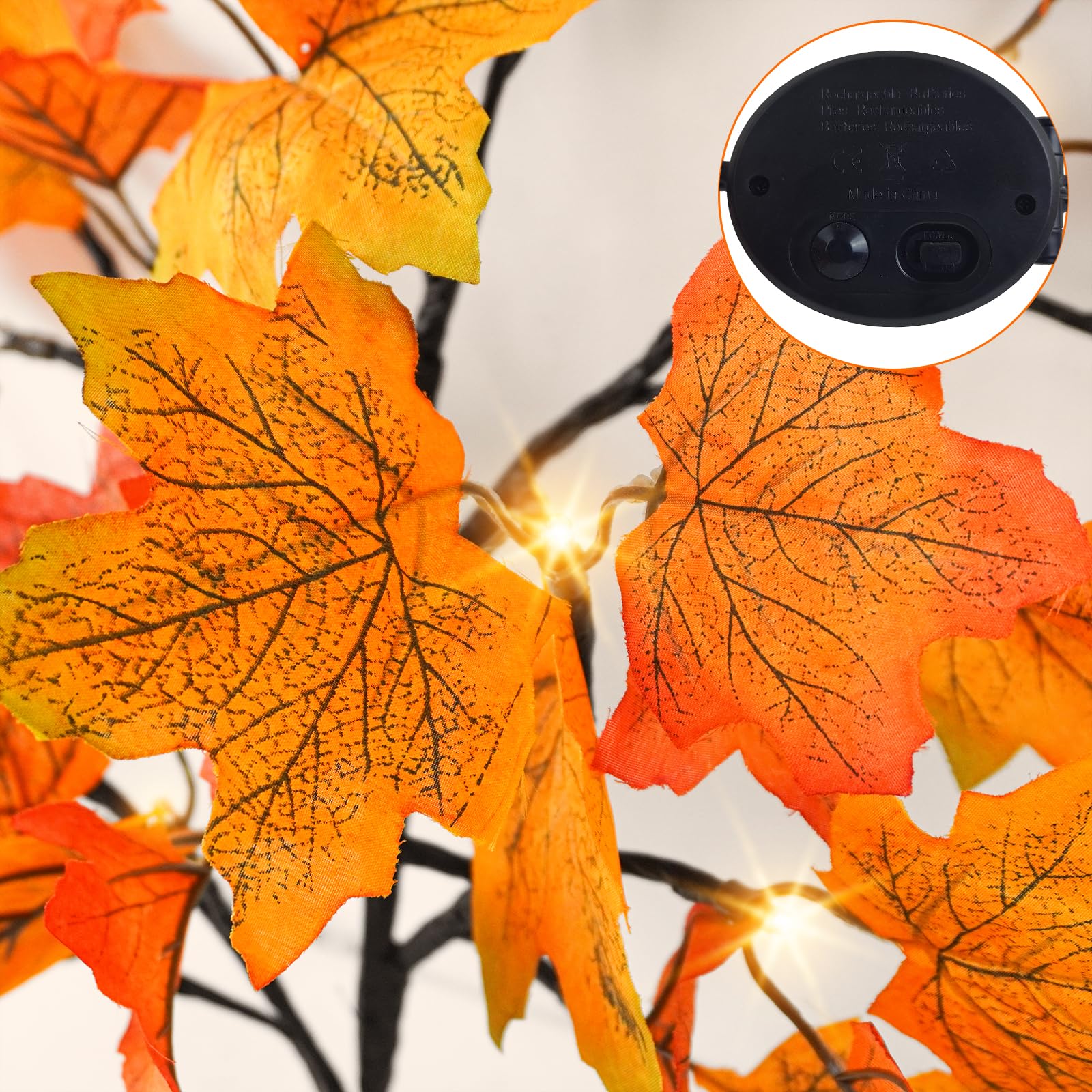 Ruidazon 8 Pack Solar Fall Lights Outdoor Fall Maple Solar Stake Lights 160 Led Waterproof Fall Pathway Lights For Outside Garden Yard Autumn Thanksgiving Fall Decor