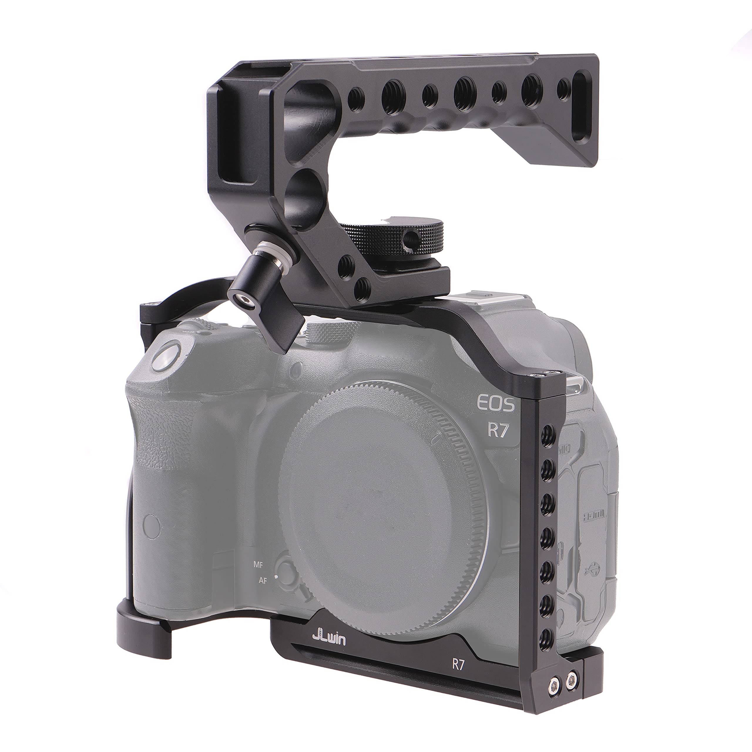 Fotga Alloy Aluminum Camera Cage Bracket Stabilizer + Top Handle For Canon Eos R7 Dslr Camera Video Film Making Compatible With Arca Swiss Tripod Ball Head Clamp