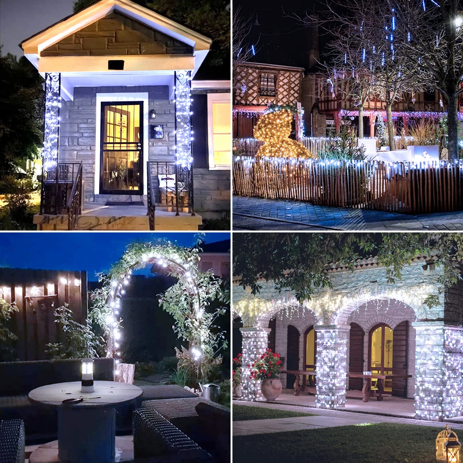 Jmexsuss 200 Led String Lights/2 Pack 200 Led Solar Fairy Lights White