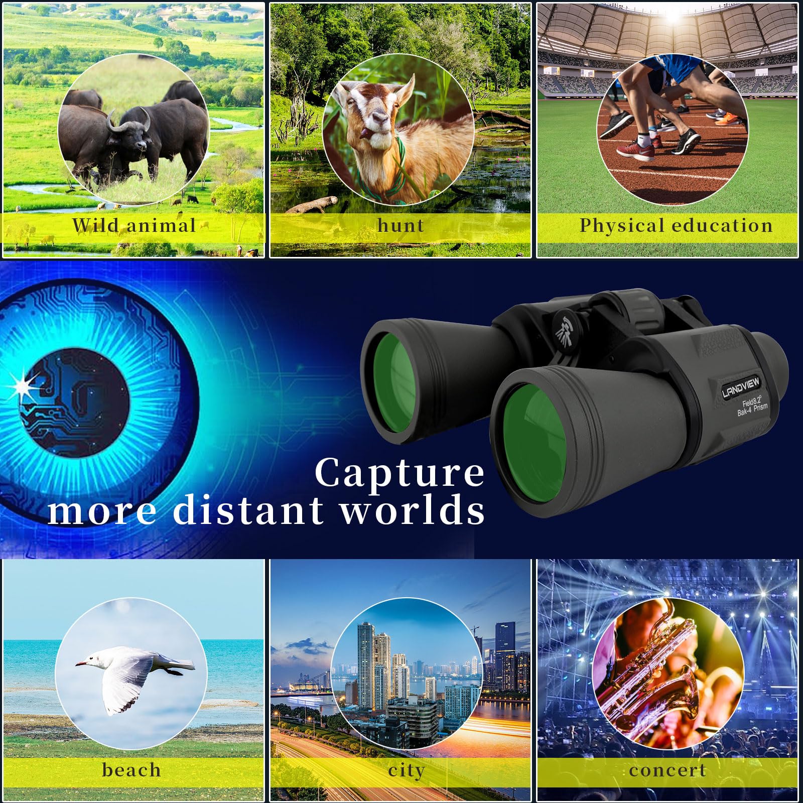 Atrery 20X50 High Powered Binoculars For Adults, Waterproof Hunting Binoculars With Low Light Vision, Binoculars For Bird Watching, Hunting, Traveling, Sightseeing (Black)