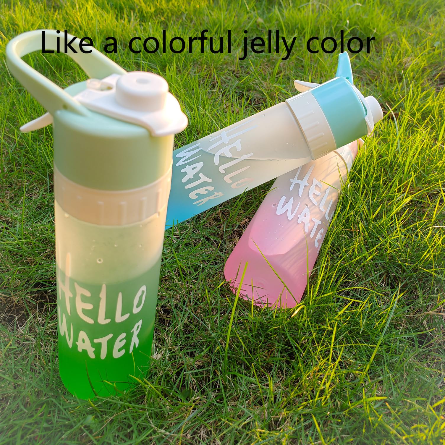 Misting Water Bottle, 2 In 1 22 Oz Large Capacity,Wide Mouth Leak Proof,Workout Water Bottle