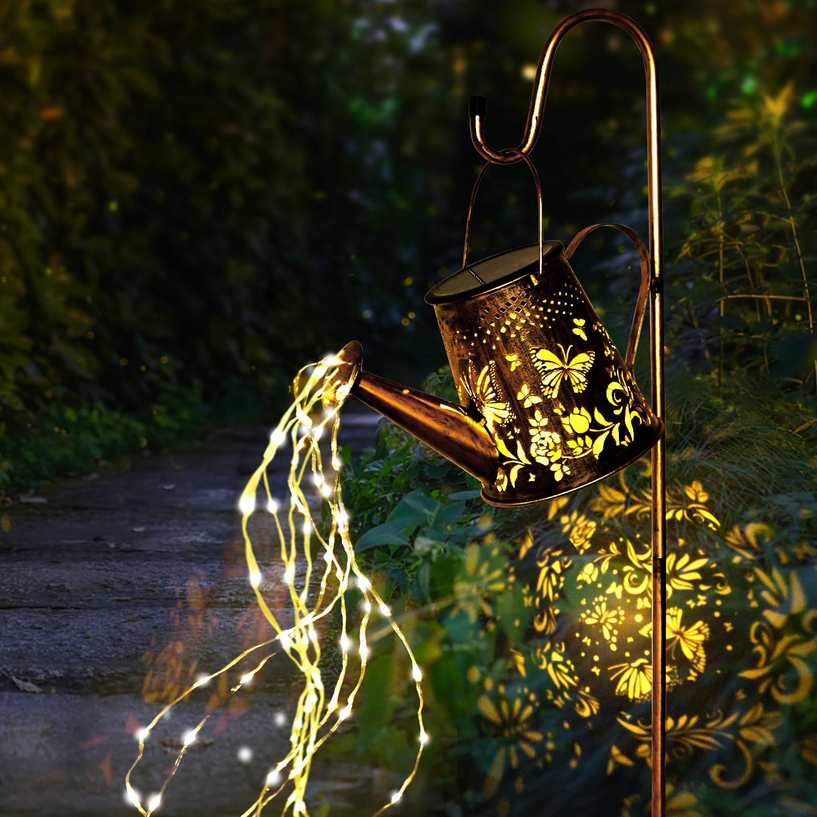 Sproutmaven Watering Can Solar Outdoor Lights, 90 Leds Solar Powered Lights Outdoor By Sproutmaven, Waterproof Garden Lights Decorations For Table Patio Yards Pathway Party