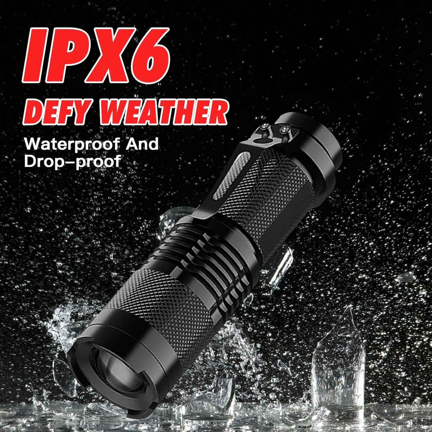 Modoao Red Led Flashlight, 3 Modes Pocket Flashlight Zoomable Torch With Clip High Lumen For Night Observation, Lighting, And Astronomical