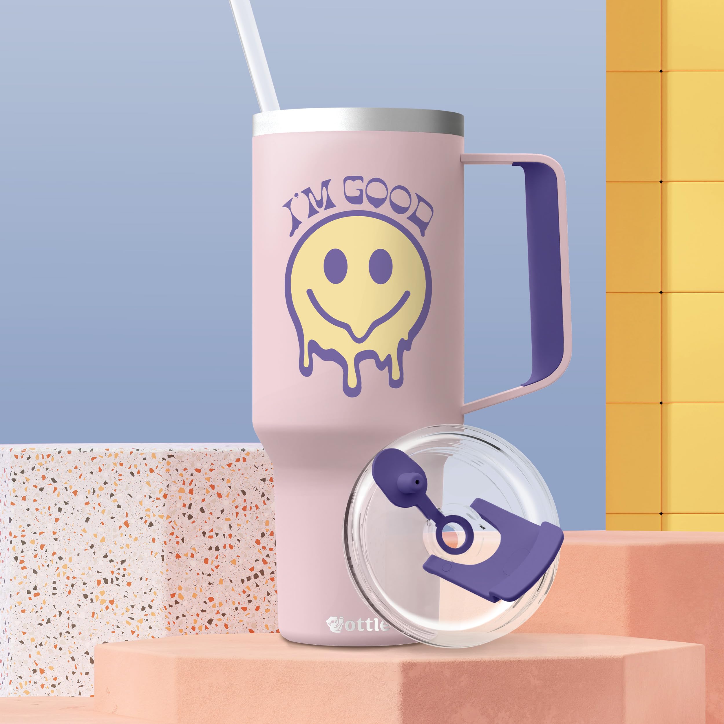 Ottle Deep Sea Diver 40 Oz Insulated Tumbler With Handle And Straw Lid - Leak Proof, Cupholder Frie