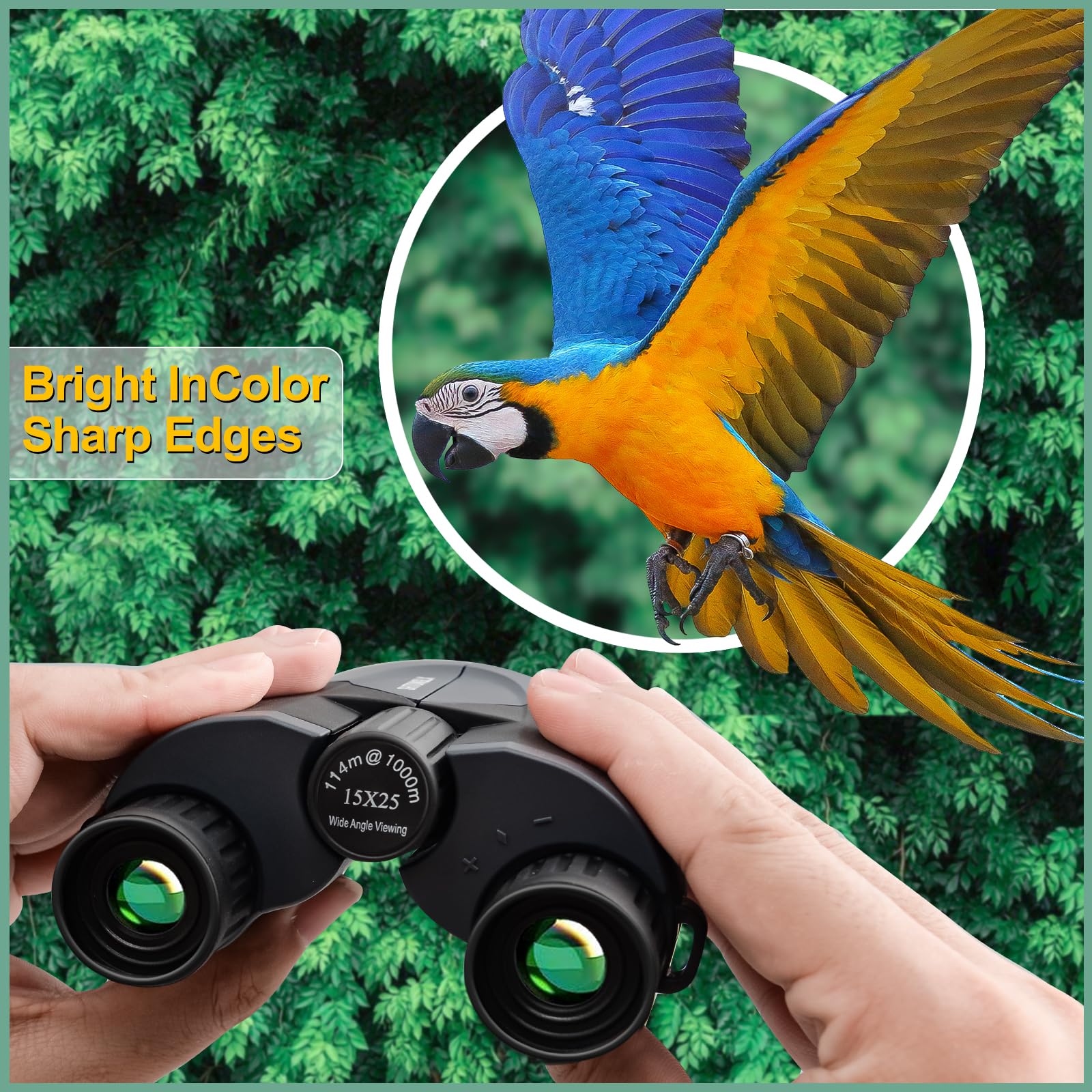 Shtonglx 15X25 Binoculars For Adults Kids, Small Compact Binoculars For Bird Watching Hunters, Mini Pocket For Adults, Ideal  For People Travel A Lot, Outdoorsy Kids