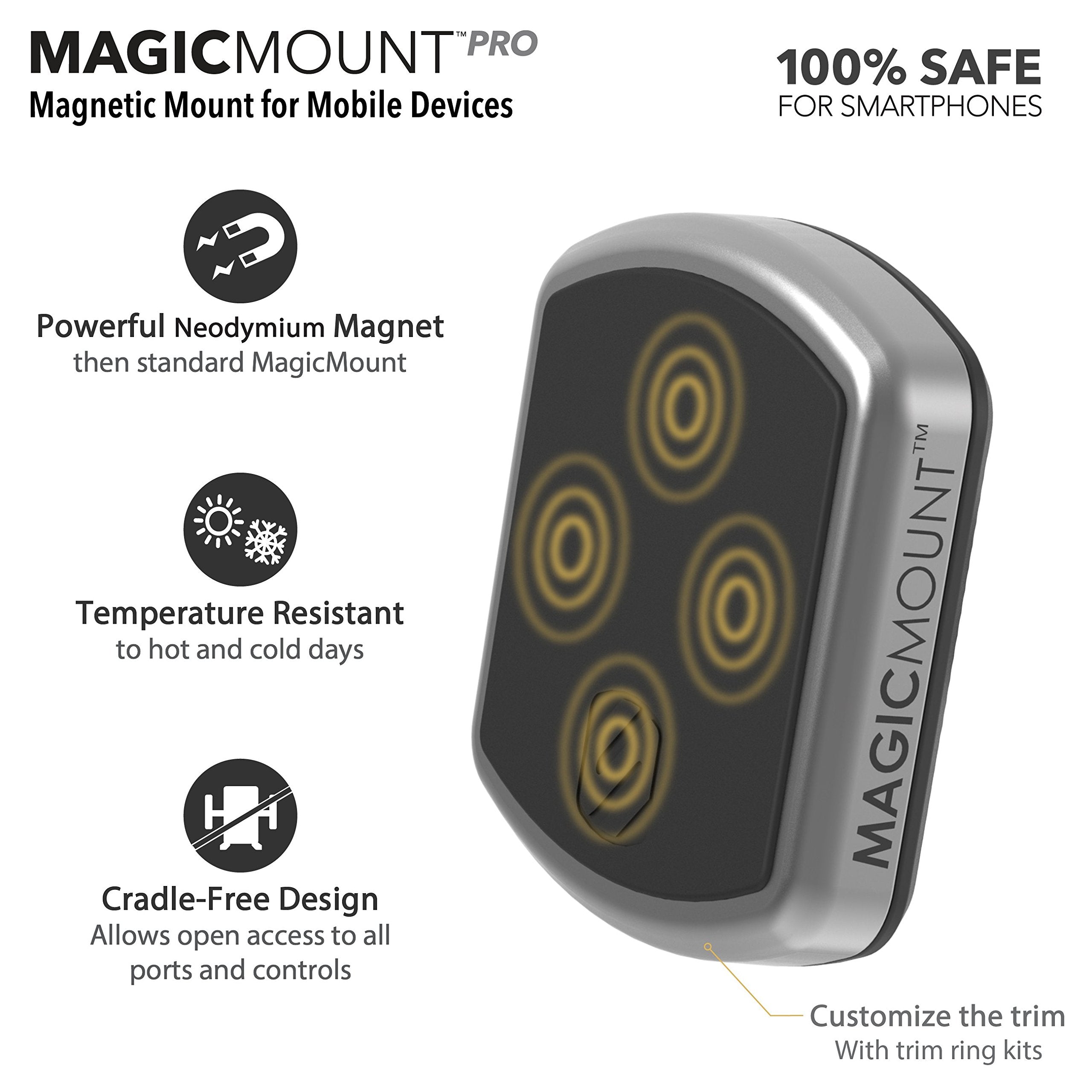 Scosche Mpv2Pk-Ub Magicmount Pro Magnetic Car Phone Holder - Strong Magnet Mount For Iphone And Android - Secure Magnetic Mount For Car Air Vent - Universal 360° Adjustable Mobile Cell Holder - 2-Pack
