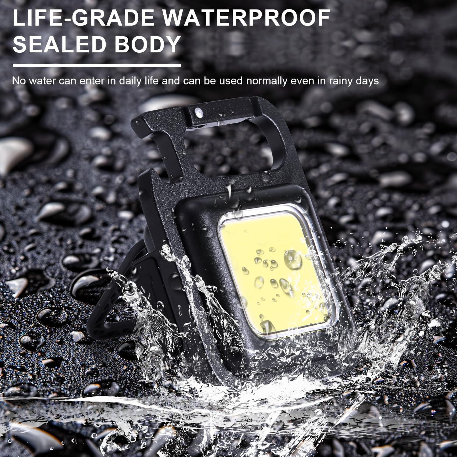 Nqeuepn 2Pcs Keychain Flashlights, 4 Lighting Modes Keychain Light Rechargeable Emergency Light Key Ring Flashlights With Folding Stand Bottle Opener Lighting Supply For Night Walking Fishing