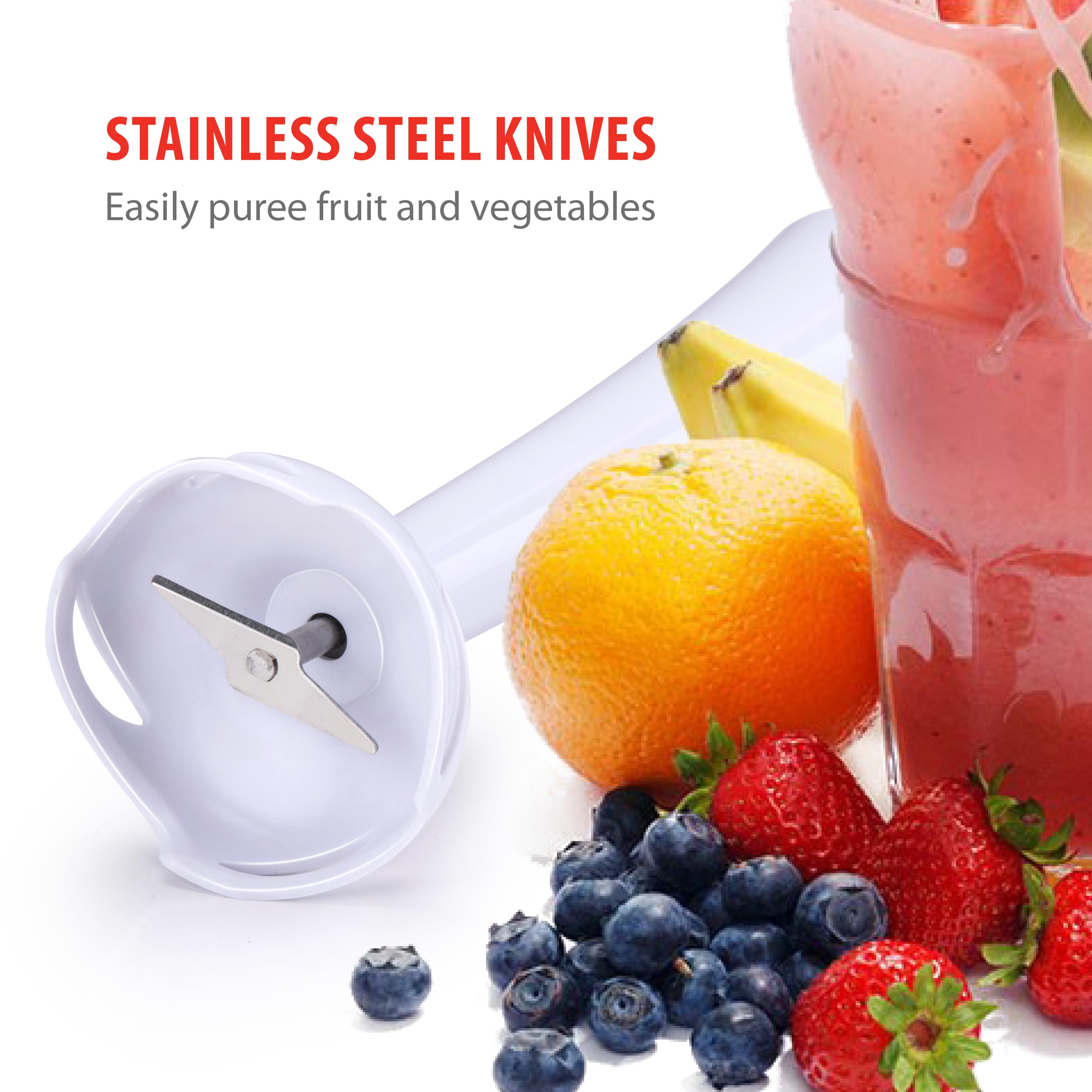 Alpina Hand Blender With Accessories, Mini Chopper, Blender, Arm, Blender, Multifunction 400W, White