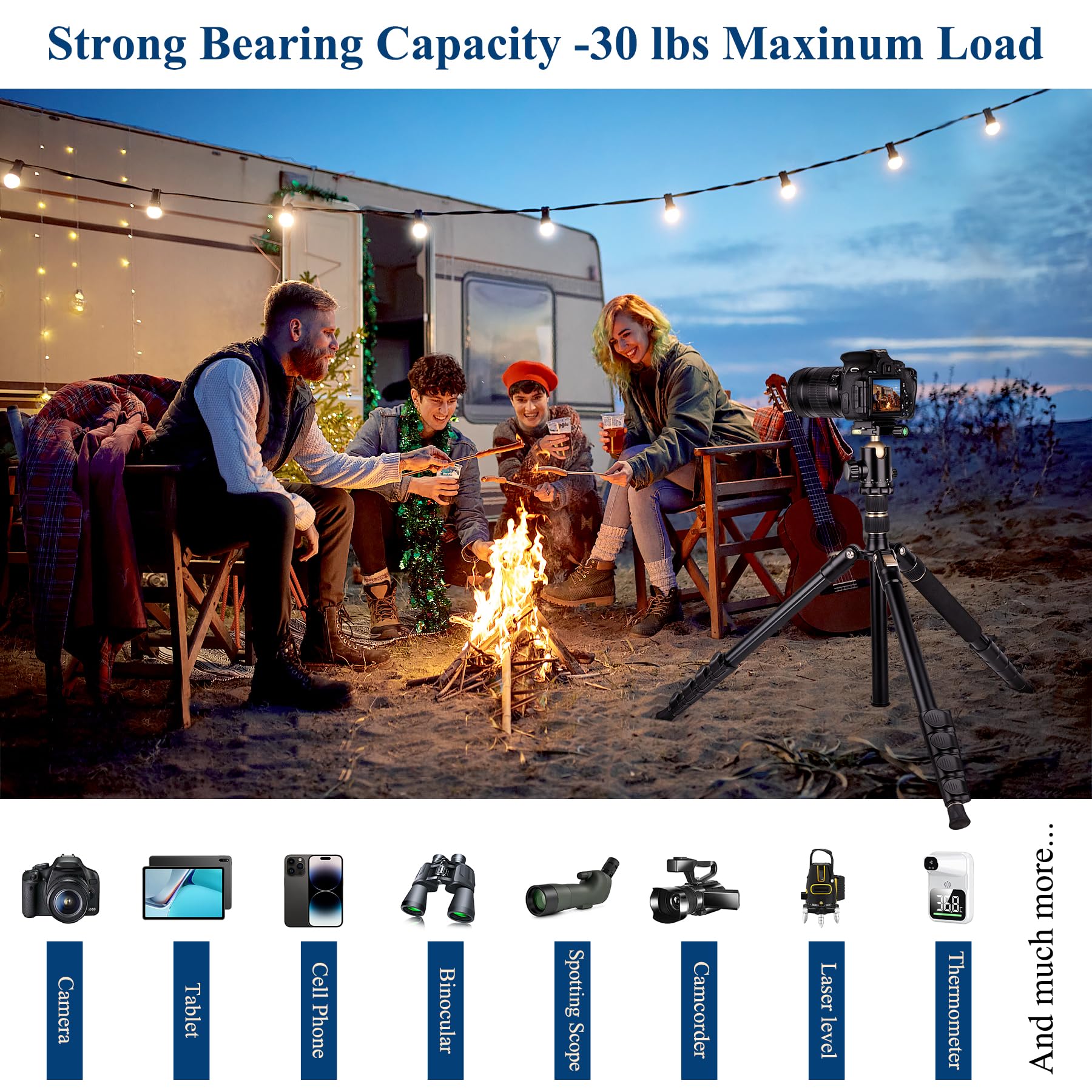 Victiv 77" Aluminum Camera Tripods & Monopods, Compact Travel Tripod For Camera Dslr, Spotting Scope,Telescope, Binoculars, Porfessional Heavy Duty Camera Tripod Stand For Photography Video Recording