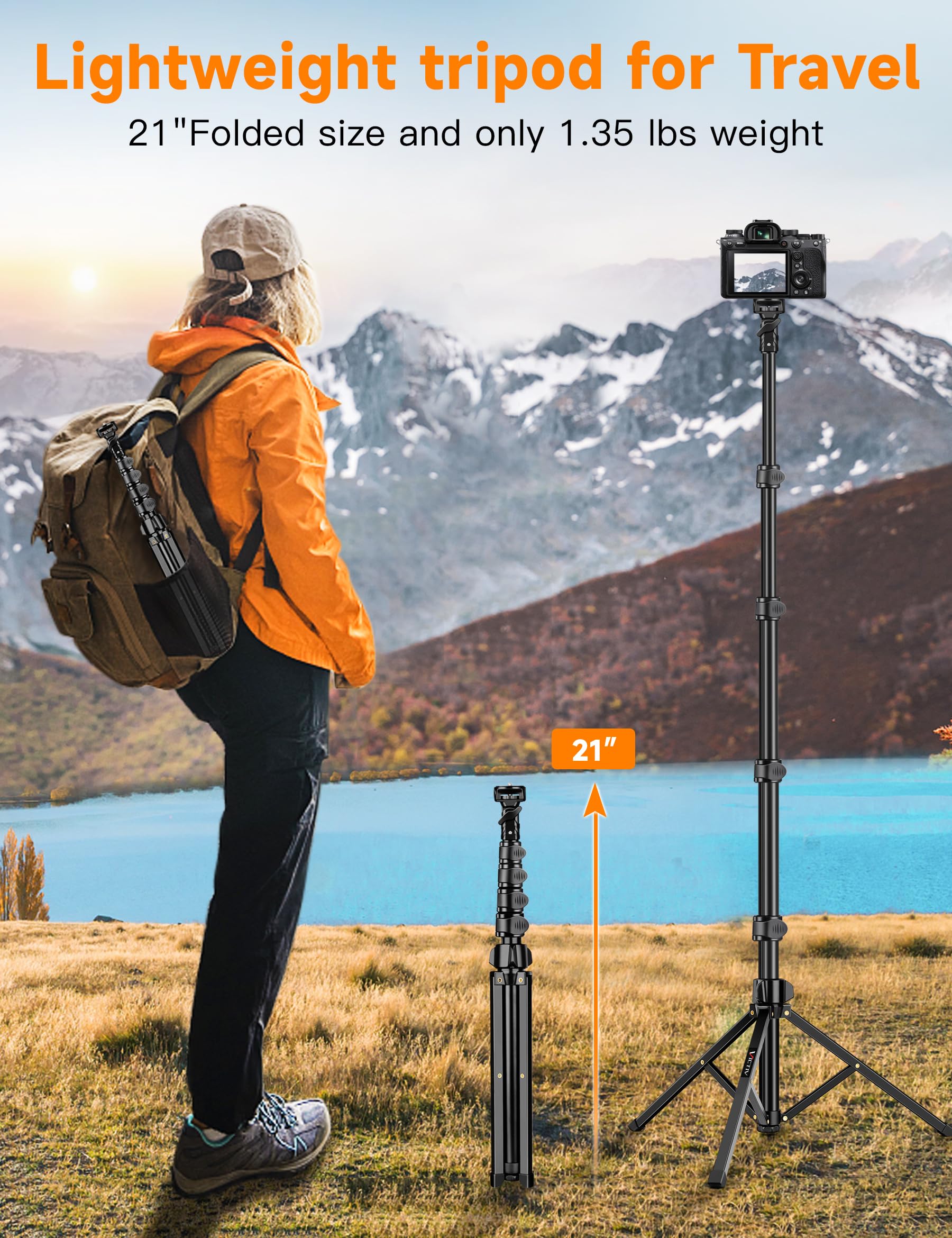 Victiv Phone Tripod, 86" Tall Tripod For Iphone With Flexible Gooseneck & Remote, Portable Aluminum Cellphone Stand For Selfies, Video Recording,Travel, Compatible With Iphone Android