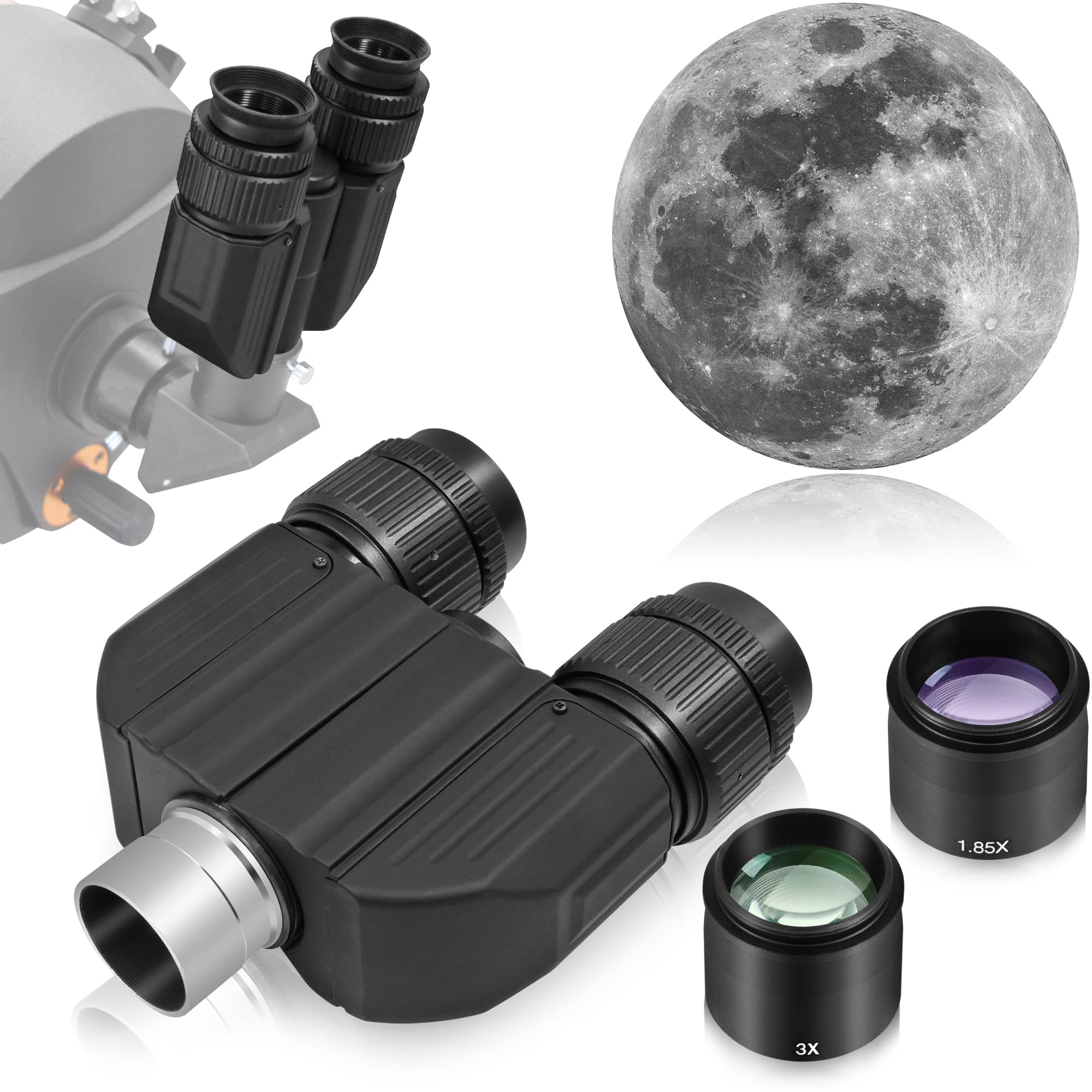 Alstar Stereo Binocular Viewer For Telescopes - Stereoscopic Viewer A Immersive, Almost 3D Viewing Experience, Featuring An Adapted 1.25" Barrel And Two 32Mm Plossl Eyepieces