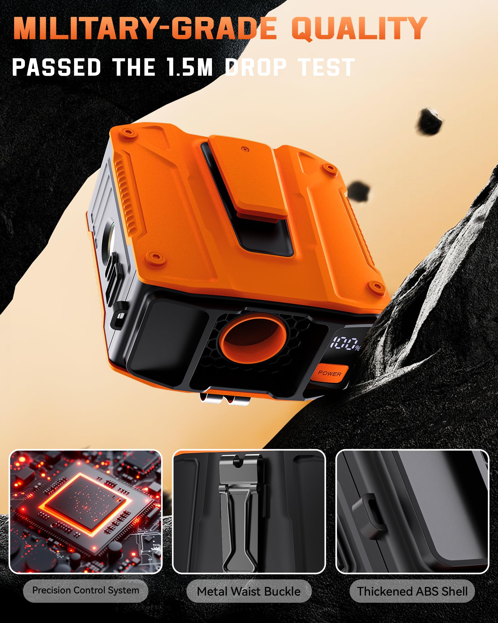 Portable Waist Fan Clip On Belt Under Shirt, Wearable Cooling Personal Neck Fan Rechargeable