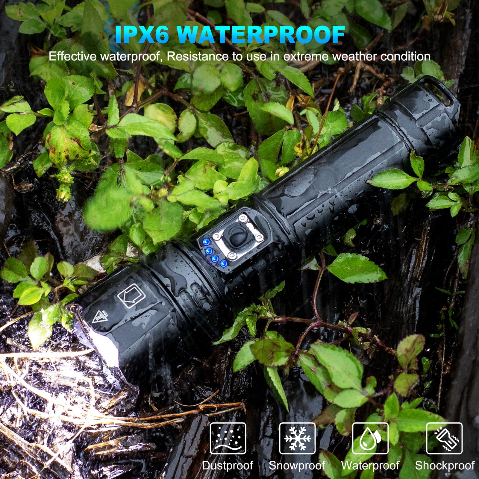 Cinlinso Flashlights High Lumens Rechargeable, 990,000 Lumens Super Bright Led Flashlight With 5 Modes, Waterproof Powerful Flash Light Multifunctional Flashlights For Home Emerge∩Cies Camping