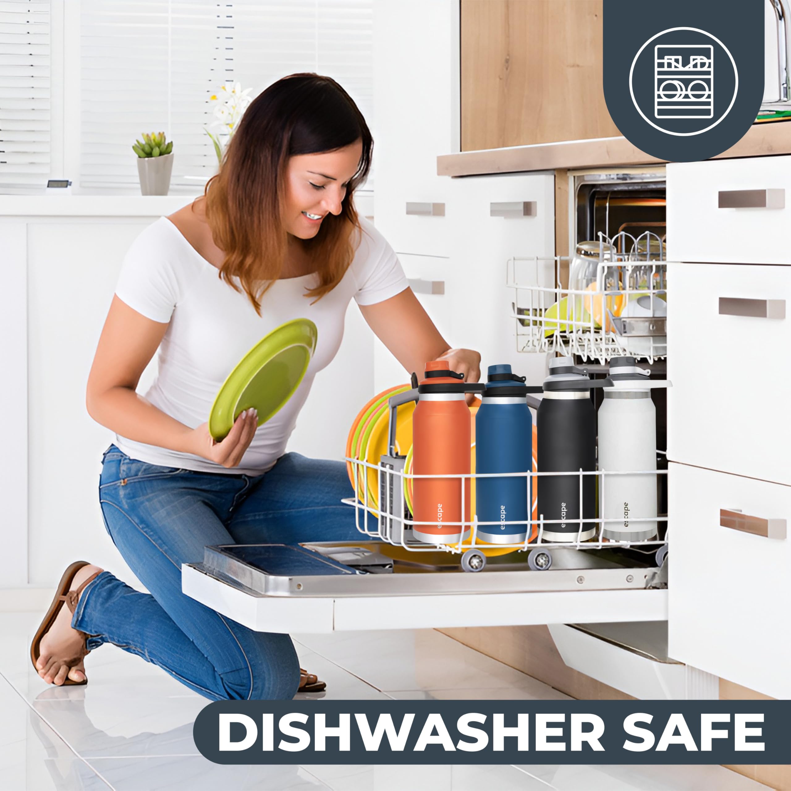 1 Liter Water Bottle Ideal For Gym Dishwasher Safe 34 Oz Insulated Stainless Steel