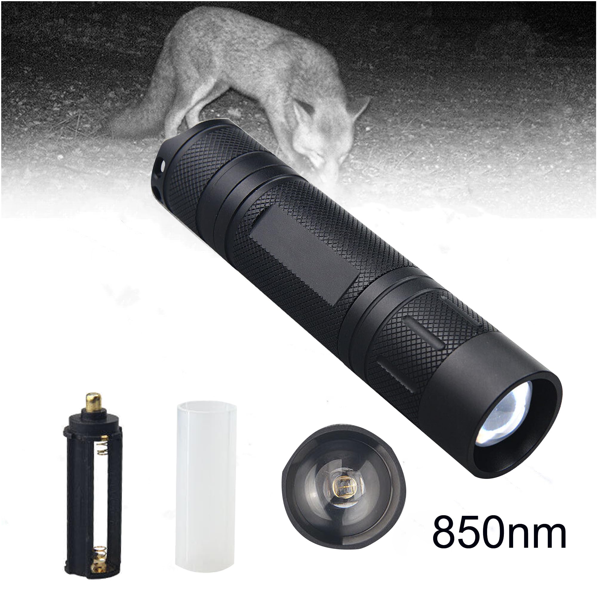Zyunmall Ir Illumilator Flashlight, 850Nm Infrared Light Flashlight, Used With Night Vision Devices Goggles & Monocular