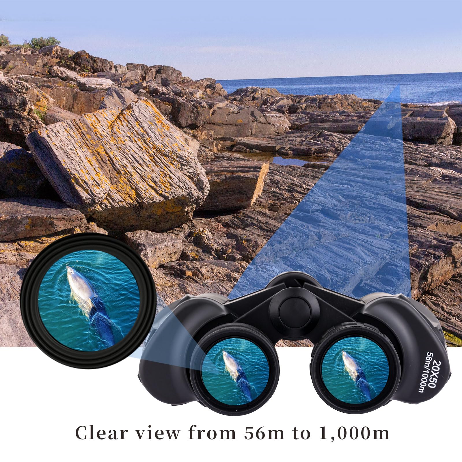 Atrery 20X50 High Powered Binoculars For Adults, Waterproof Hunting Binoculars With Low Light Vision, Binoculars For Bird Watching, Hunting, Traveling, Sightseeing (Black)