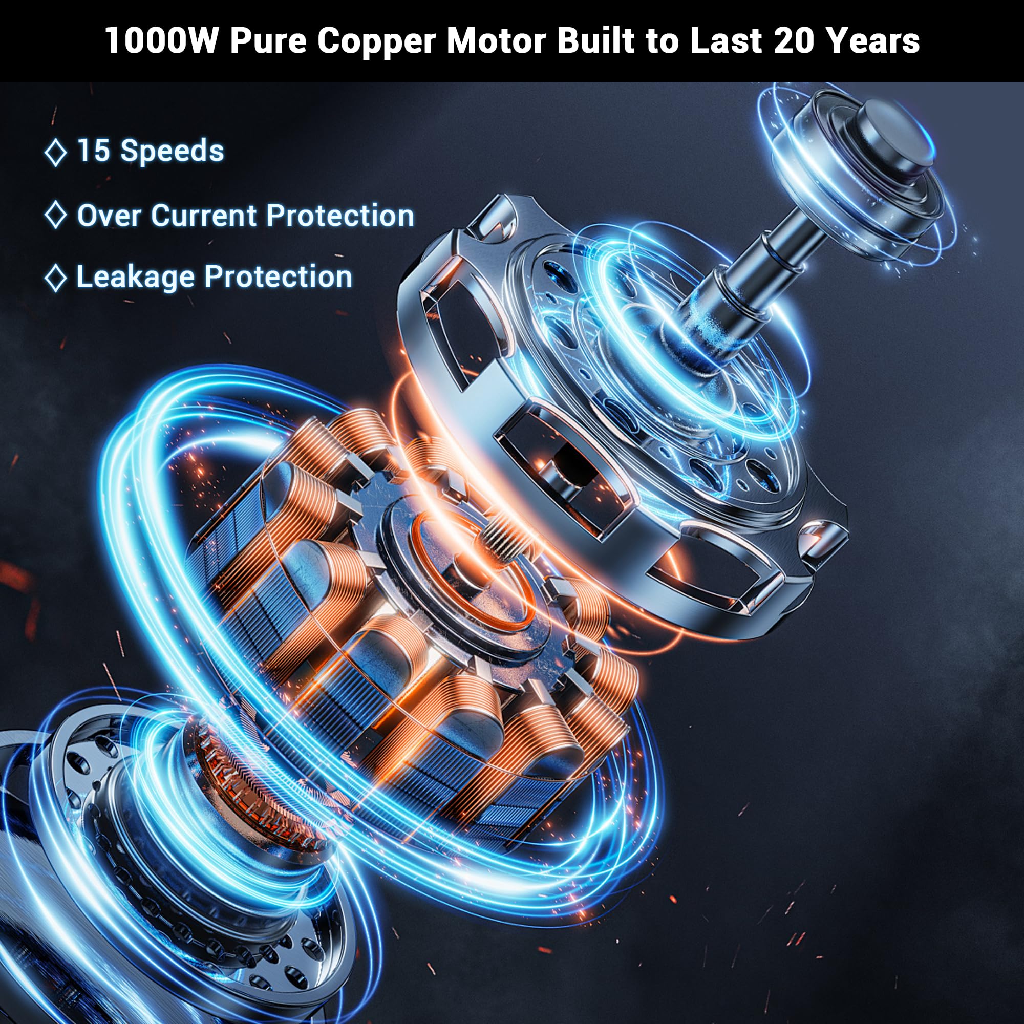 Gavasto Immersion Blender Rpm 16000±10% Scratch Resistant Hand Blender,15 Speed And Turbo Mode Hand Mixer, 3-In-1 Heavy Duty Copper Motor Stainless Steel Smart Stick With Egg Beaters And Chopper