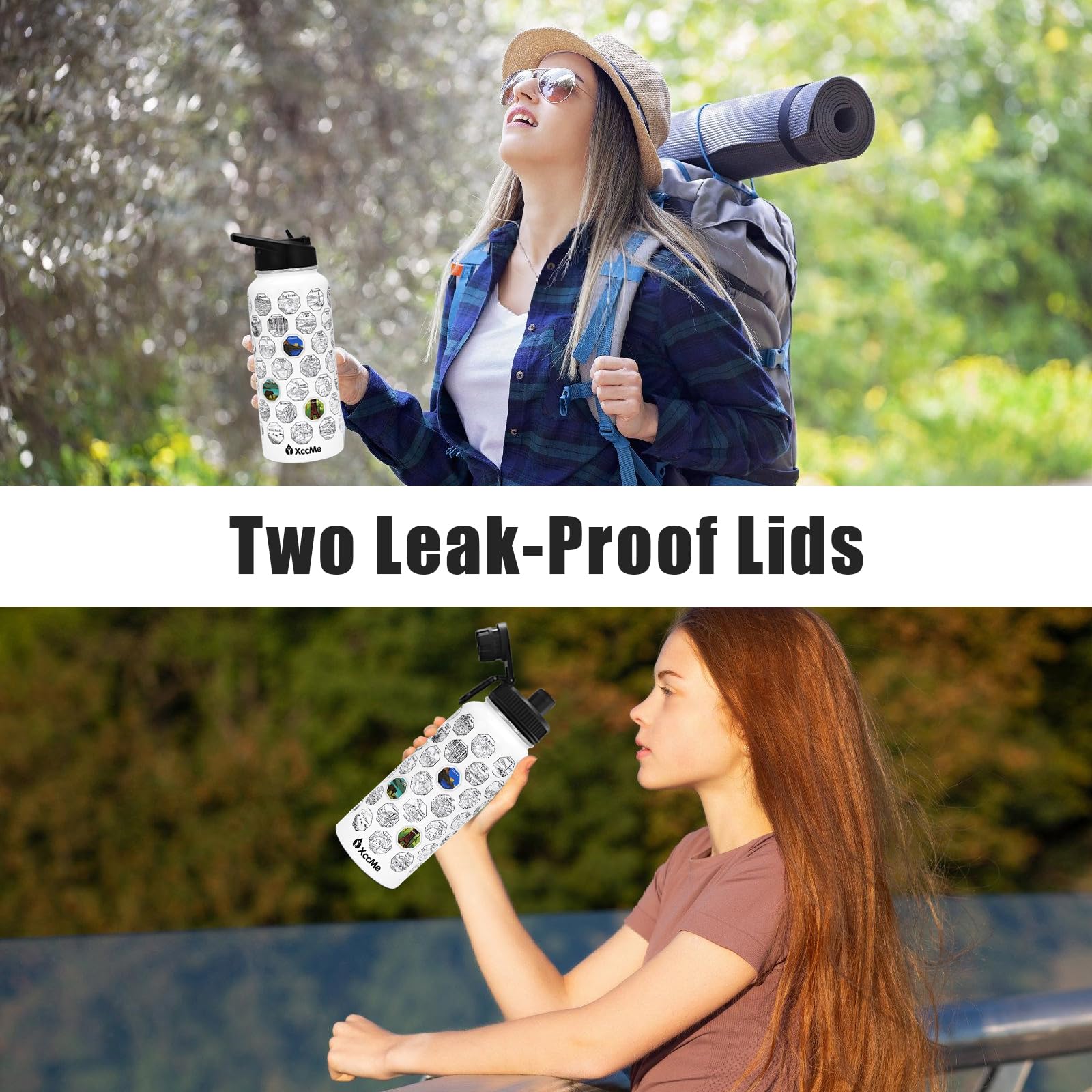 63 National Parks Water Bottle With Stickers,32 Oz Stainless Steel Insulated Water Bottle