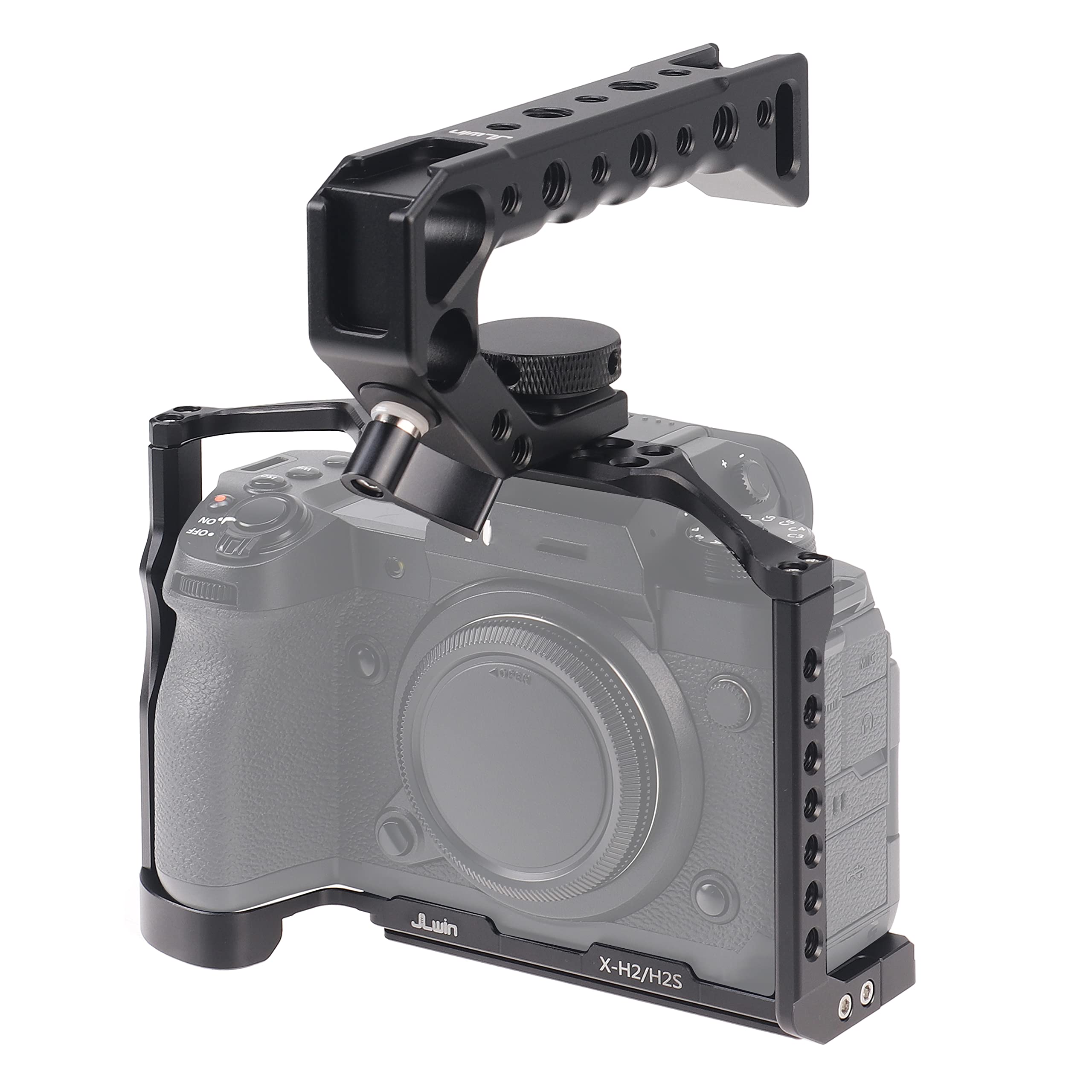 Fotga Alloy Aluminum Camera Cage Bracket Stabilizer + Top Handle For Fujifilm X-H2 X-H2S Dslr Camera Video Film Making Compatible With Arca Swiss Clamp