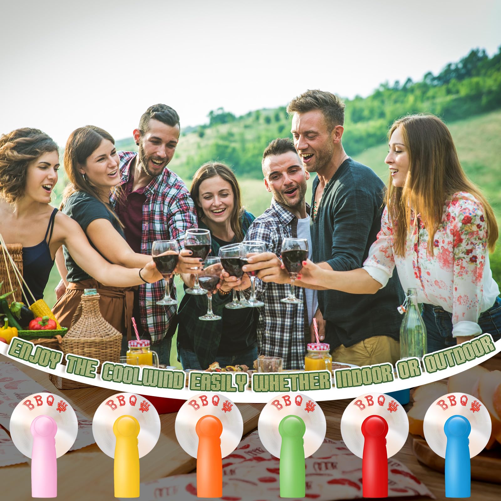 BBQ portable fans 12 pieces perfect for summer gifts travel and office use Koospark