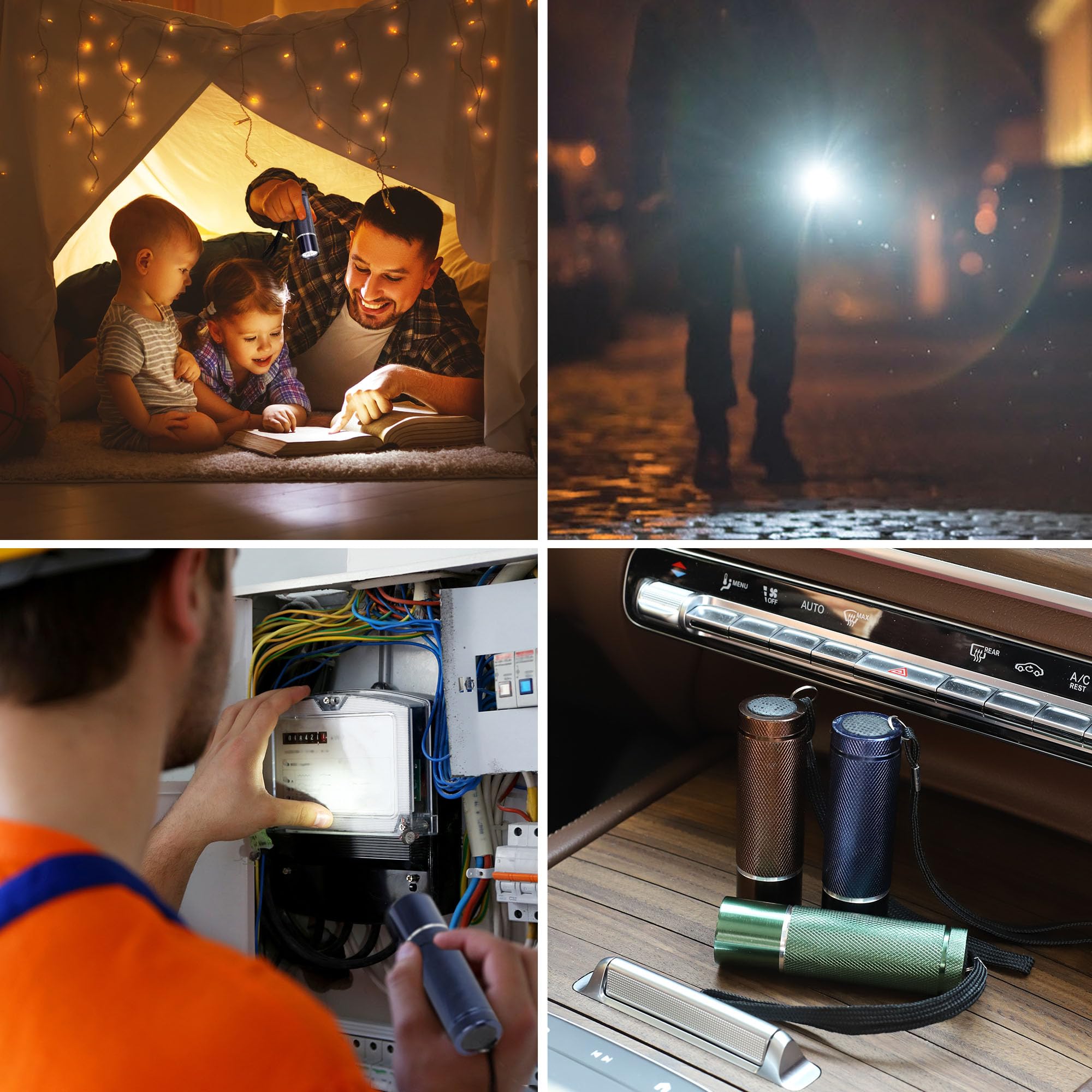 Fastpro 6-Pack Flashlights Set, Aluminum Led Flashlights With Aaa Batteries Included & Pre-Installed, Super Bright For Party Favors, Holiday , Camping, Hurricane Supplies