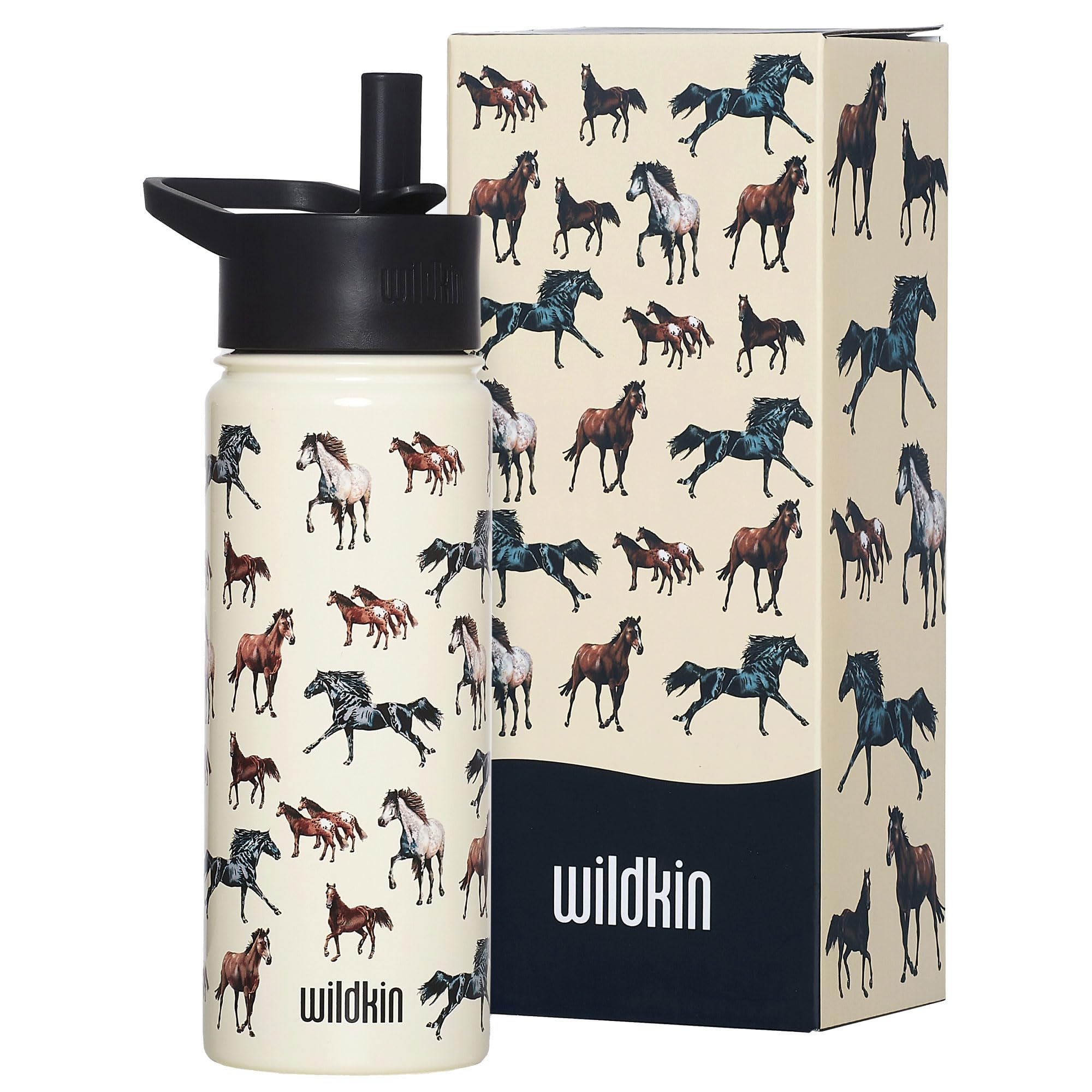 Wildkin Kids 18Oz Stainless Steel Water Bottle –-, Leakproof, Insulated, Easy-Clean