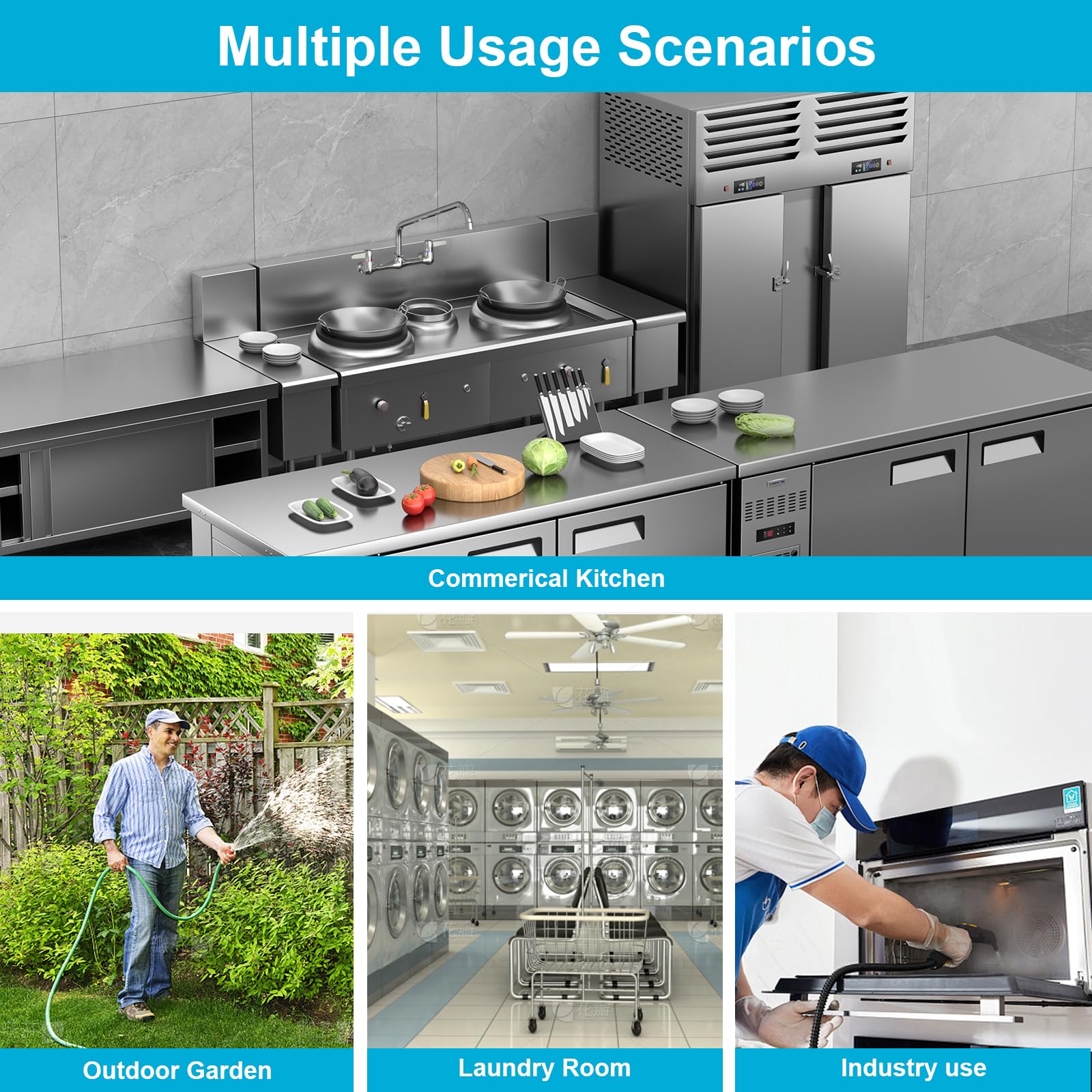 Bestjeef Wall Mount Faucet For Kitchen Sink: 8 Inch Center Commercial Faucet With 14" Swivel Spout - Ideal For Industrial Restaurant 3 Compartment Sinks