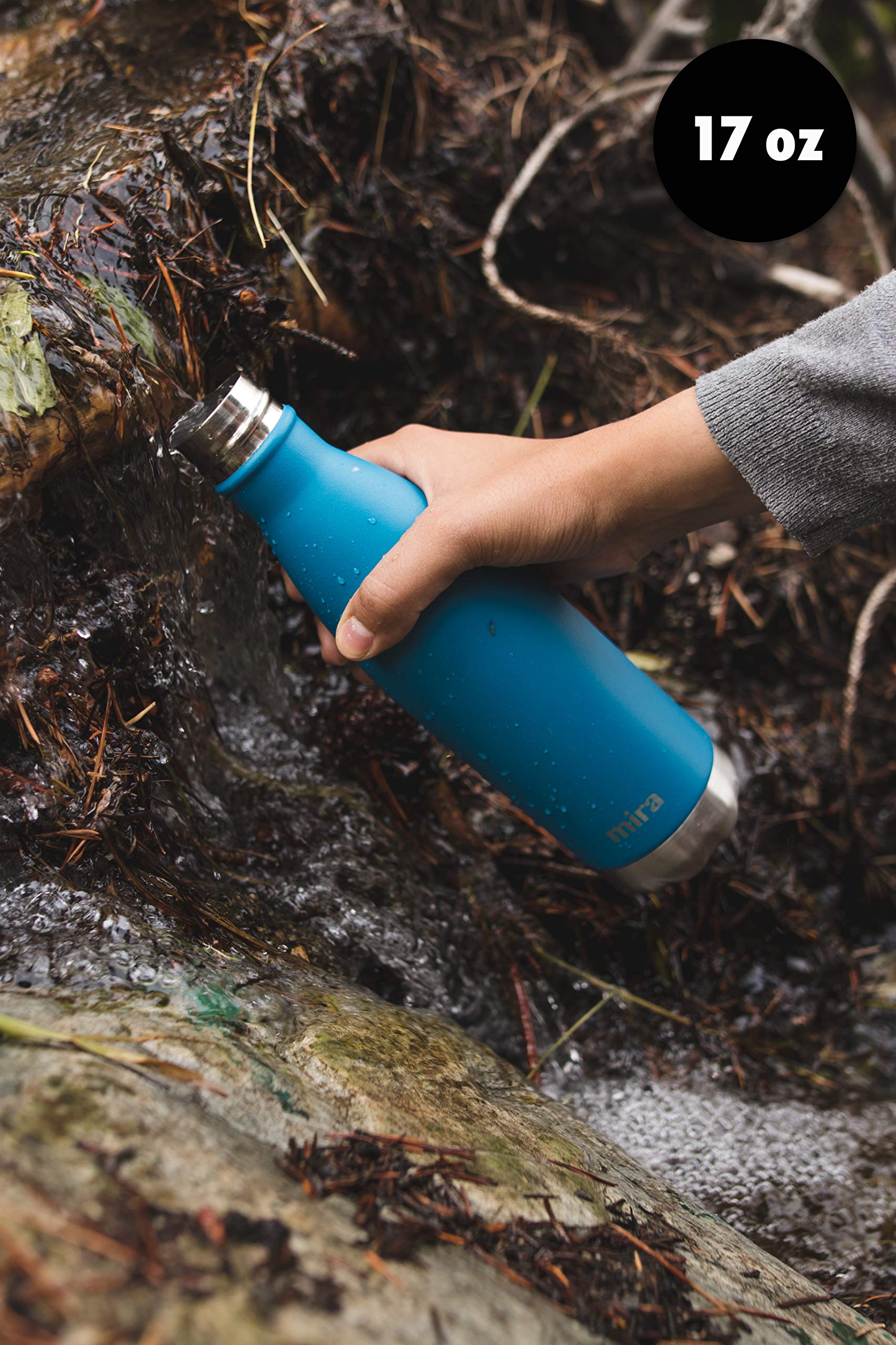 Mira 2 Pack 17 Oz Insulated Water Bottle - Stainless Steel Cola Shape Thermos - Double Wall