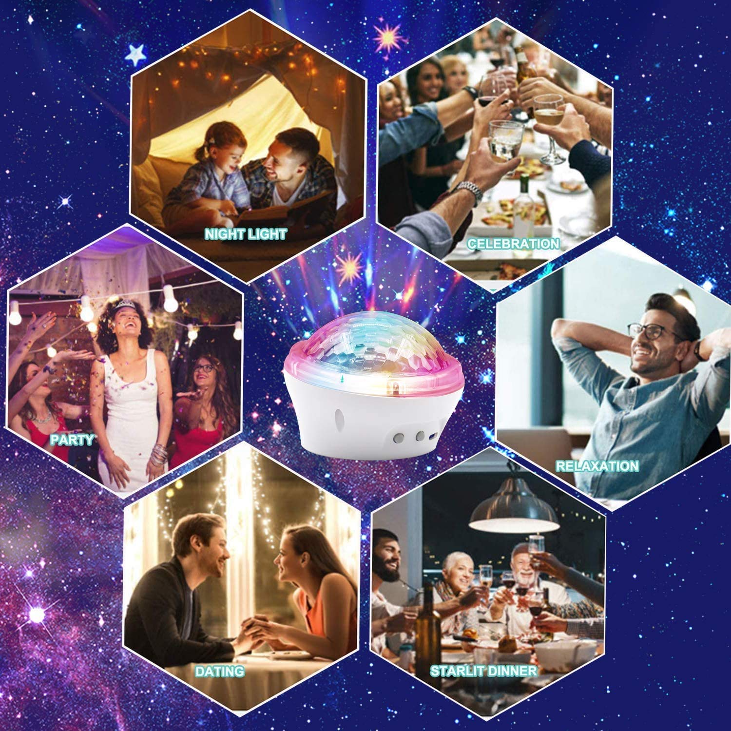 Bizzerinc Star Night Light Projector For Kids, Galaxy Baby Star Night Light Projector With Timer, Led Sky Light Projector, 4 Modes For Boys And Girls, Adults