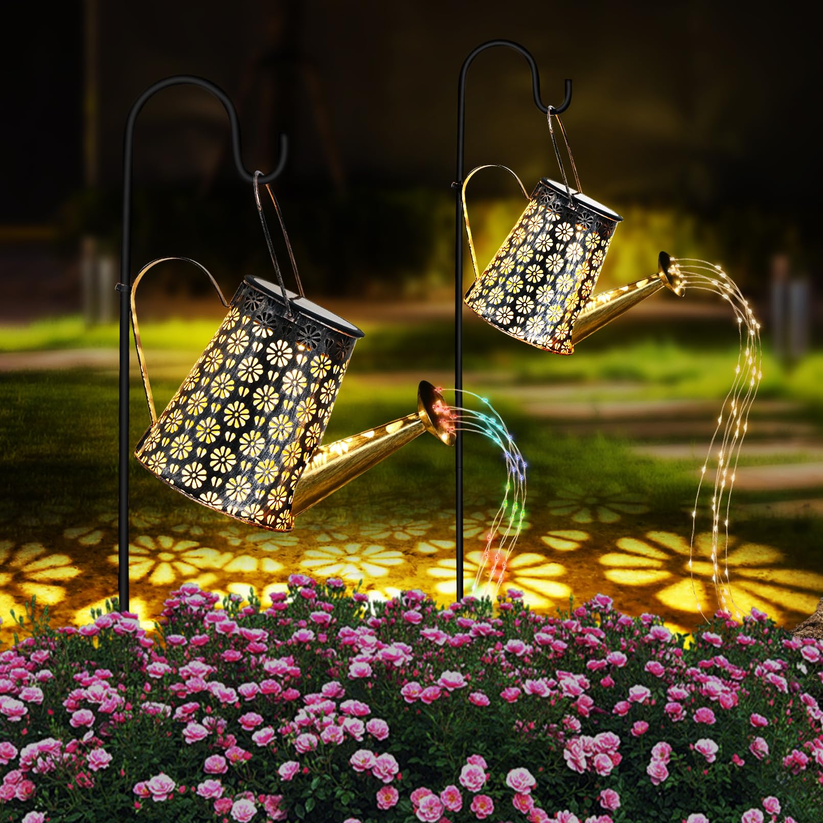 Tonitrui Solar Watering Can With Lights, 2Pack Solar Light Garden Decor For Outside, Pathway Walkway Patio Yard Outdoor Decoration Gift (Warm White 90Led)