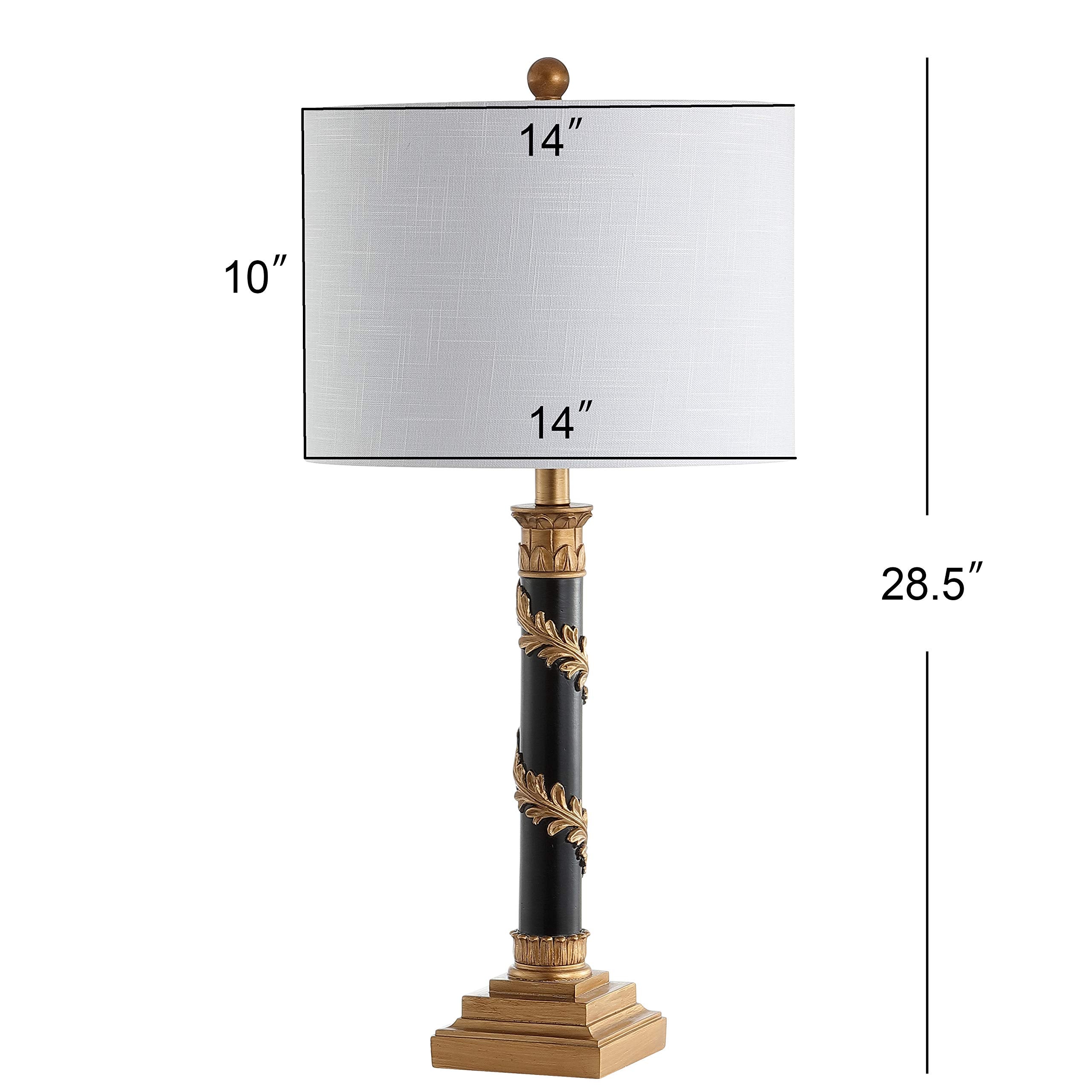Jonathan Y Jyl3033A Camilla 28.5" Resin Led Table Lamp Traditional Classic Bedside Desk Nightstand Lamp For Bedroom Living Room Office College Bookcase Led Bulb Included, Antique Gold/Black