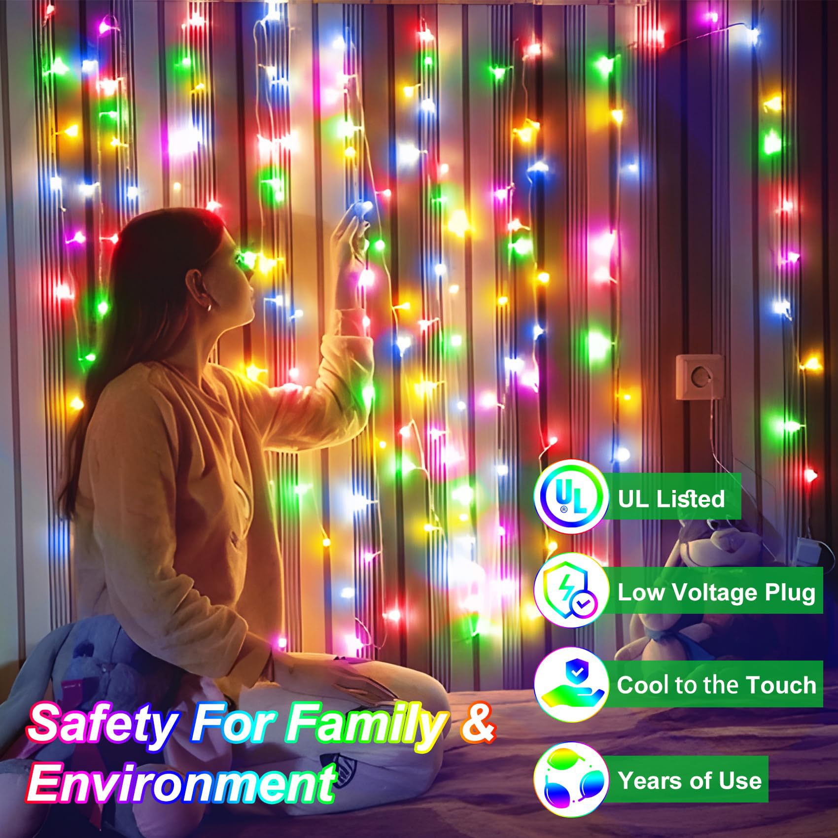 Wuxyiyang 1500 Led 502Ft Christmas String Lights Outdoor, Christmas Light With 8 Lighting Modes& Timer & Memory, Plug In Outdoor Waterproof Clear Wire Twinkle Light For For Xmas Yard Tree Party Decor Multicolor