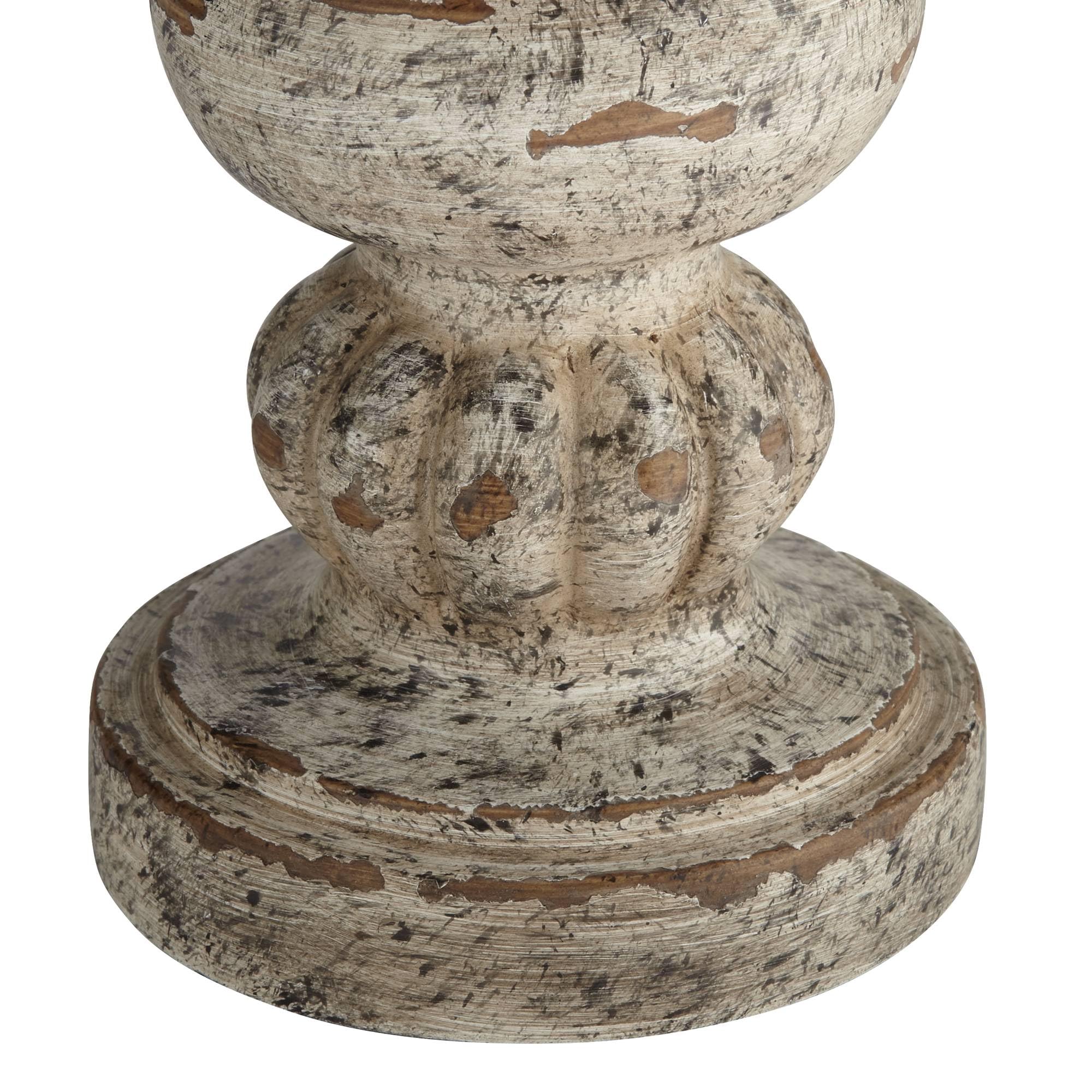 360 Lighting Florencia 12 1/2" High Small Traditional Console Accent Table Lamp Brown Wood Finish Single Off-White Shade Living Room Bedroom Bedside Nightstand House Office Home Reading Kitchen