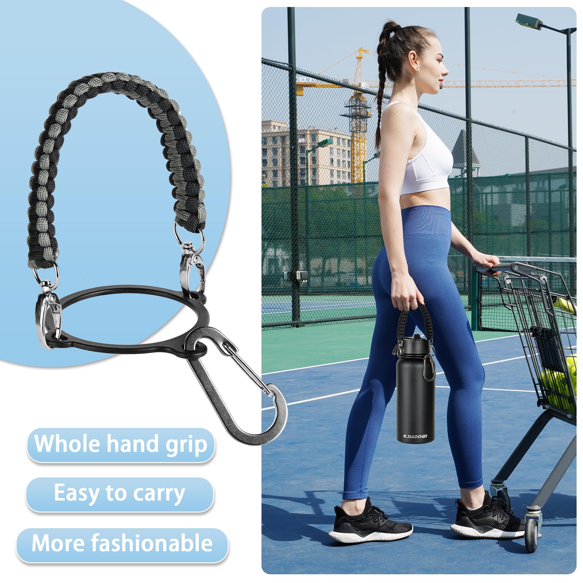 Kxiaochen Insulated Water Bottle, Stainless Steel Water Bottle, 2 Lids (Straw And Handle Lid)