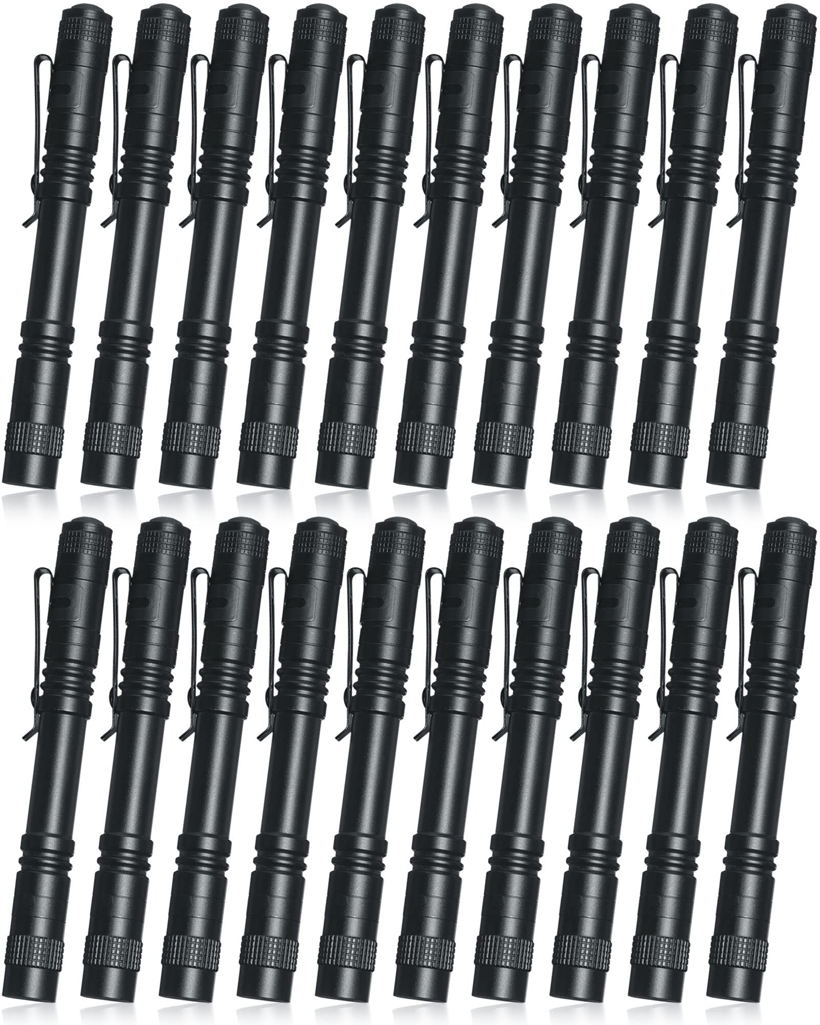 Vinsot 20 Pack Led Pen Lights Bulk Large Pen Light Flashlights Pocket 5.12 Inch Led Torch With Clip Aluminum Waterproof Flashlight For Nurses Hospital Outdoor Camping Emergency Hiking