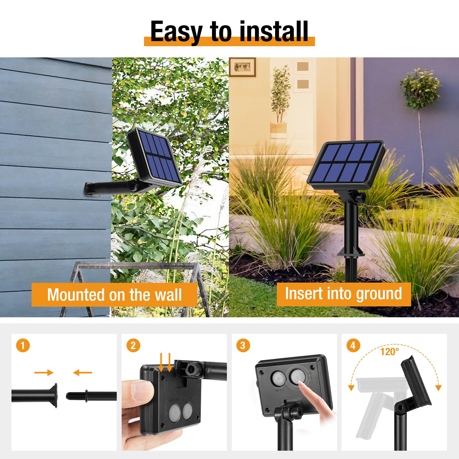 Btfarm 4 Pack Solar String Lights Outdoor - 320Led 132Ft Solar Fairy Lights Waterproof 8 Modes, Copper Wire Solar Powered Twinkle Lights For Outside Tree Garden Christmas Wedding Party Decor (Warm White)