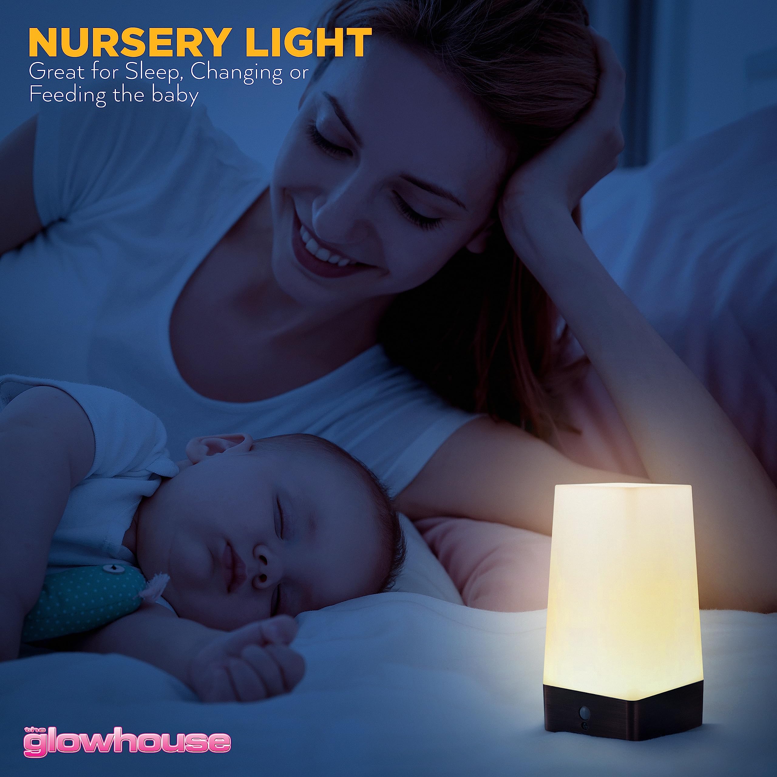The Glowhouse Premium Style Pir Motion Sensor Led Night Light Table Lamp (Square)