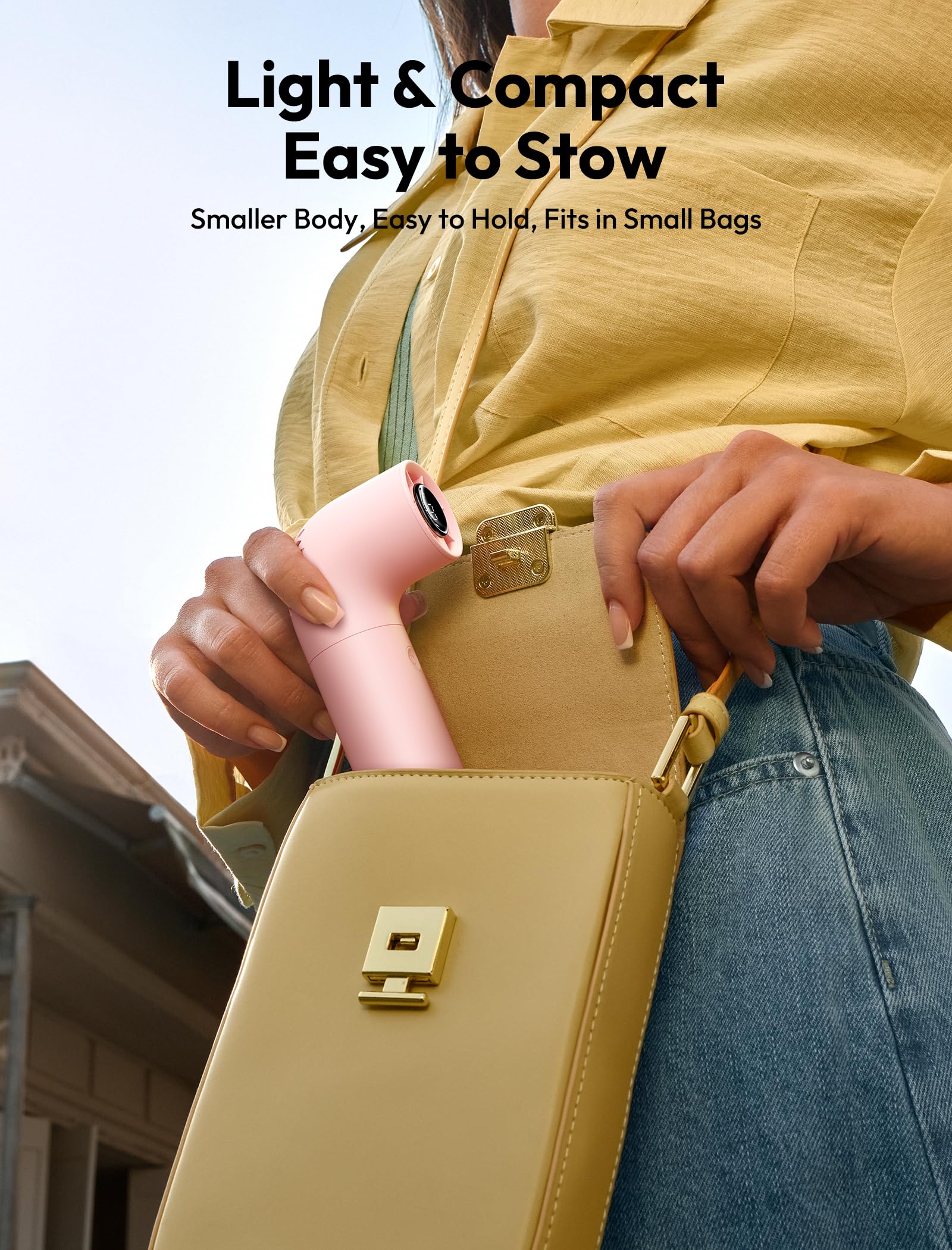 Mini handheld Aecooly fan with 15000 RPM motor, rechargeable and ideal for summer heat relief Koospark