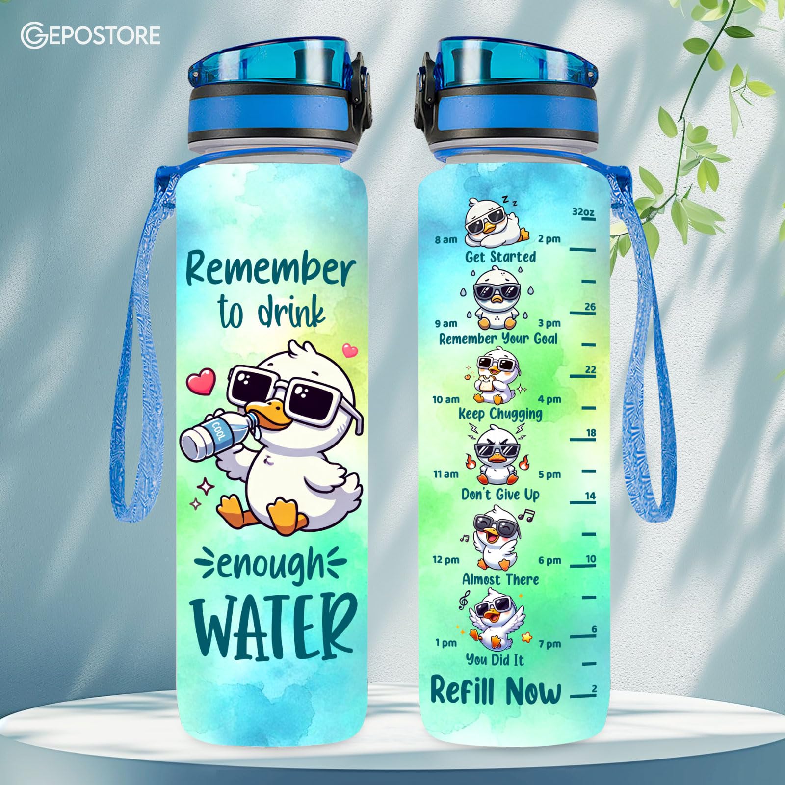 32 Oz Water Track Bottle, Remember To Drink Water Bottle, Water Bottle With Time Marker