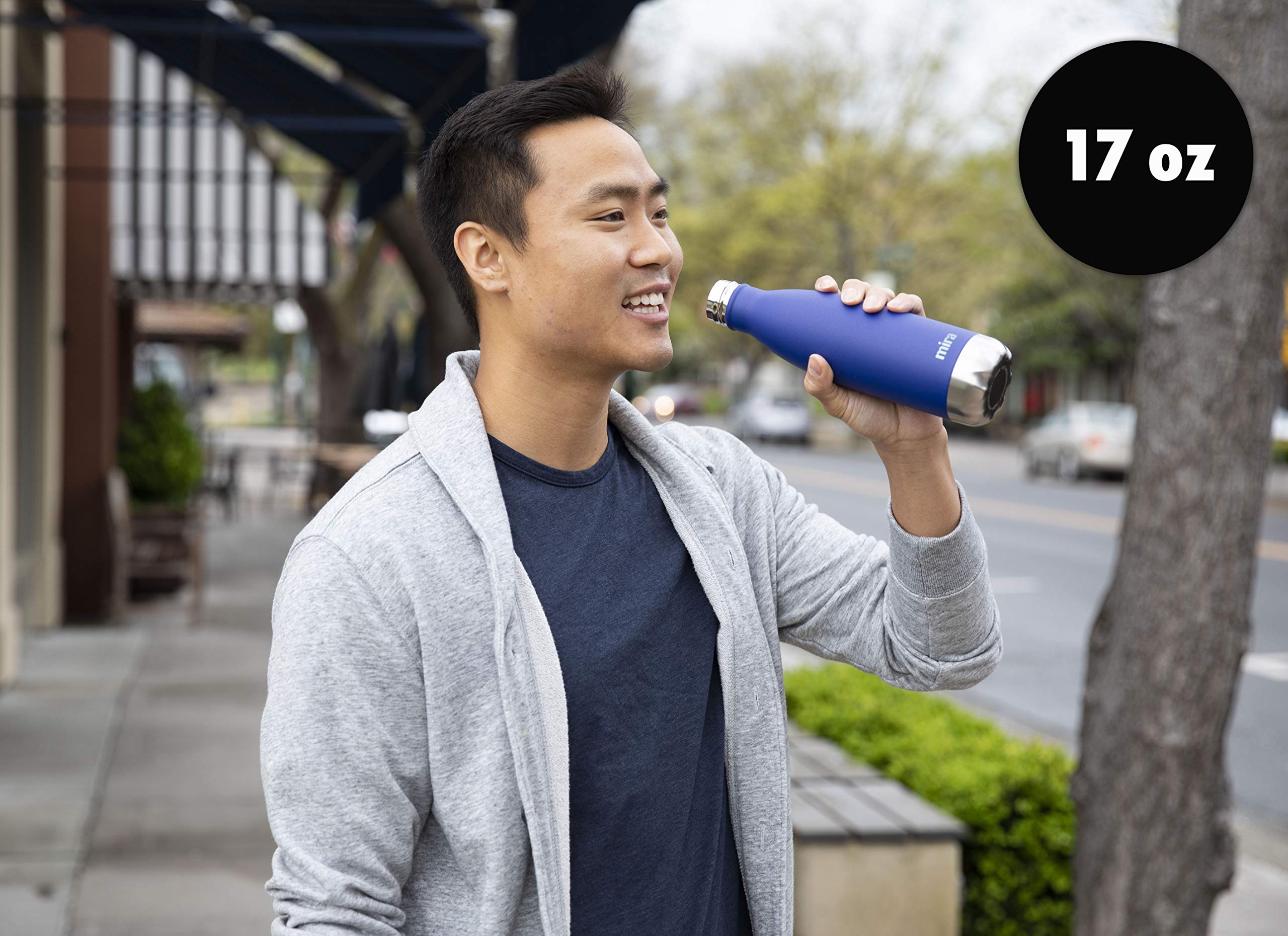 Mira 2 Pack 17 Oz Insulated Water Bottle - Stainless Steel Cola Shape Thermos - Double Wall