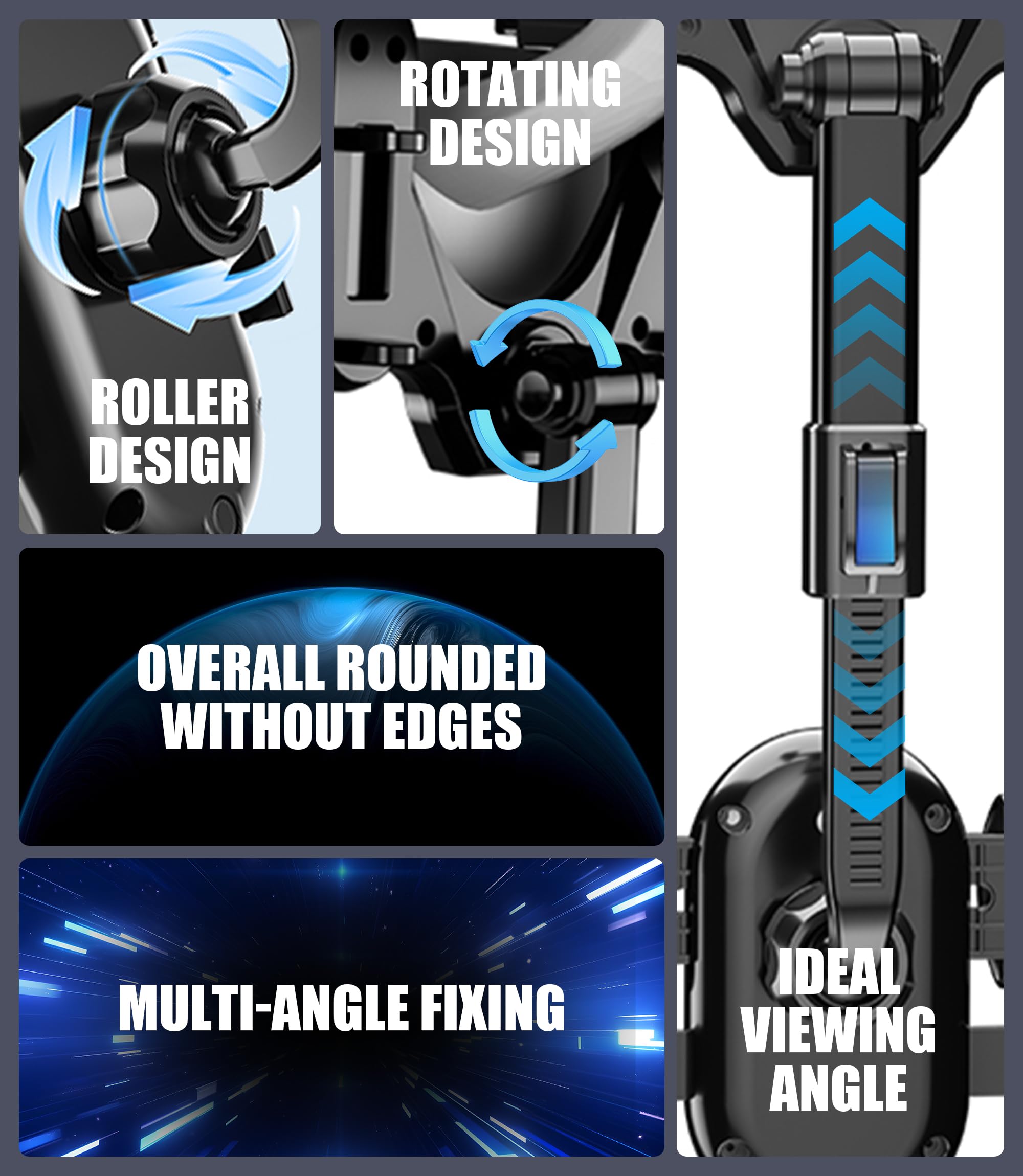 Seltureone Rear View Mirror Phone Holder, 360° Rotatable And Retractable Car Phone Holder Universal Rearview Car Phone Mount For All Mobile Phones