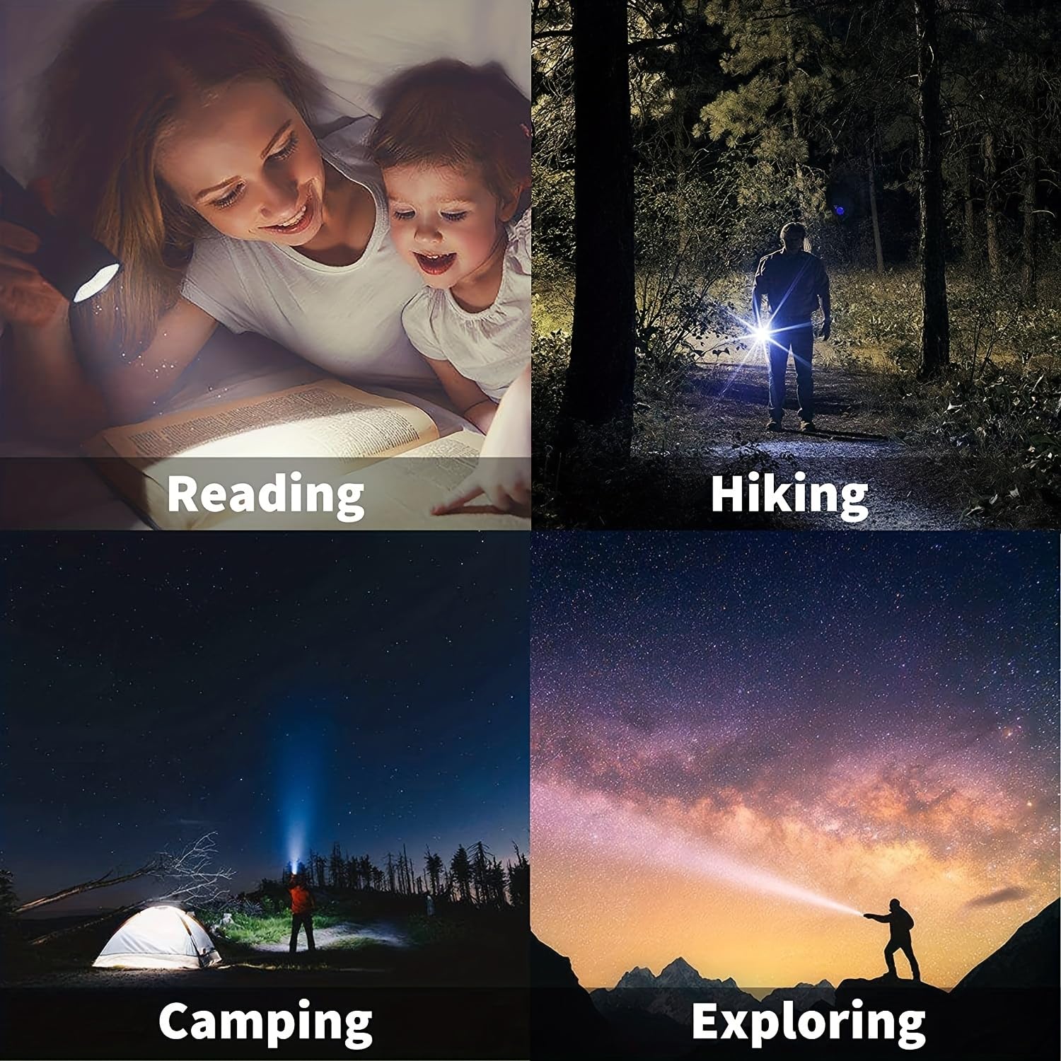 Modoao Led Flashlight High Lumens - Flashlights For Camping, Hiking, Dog Walking - Powerful Emergency Flashlights With 5 Modes For Outdoor Use - Bright Flashlight With Zoomable Beam (3-Pack)