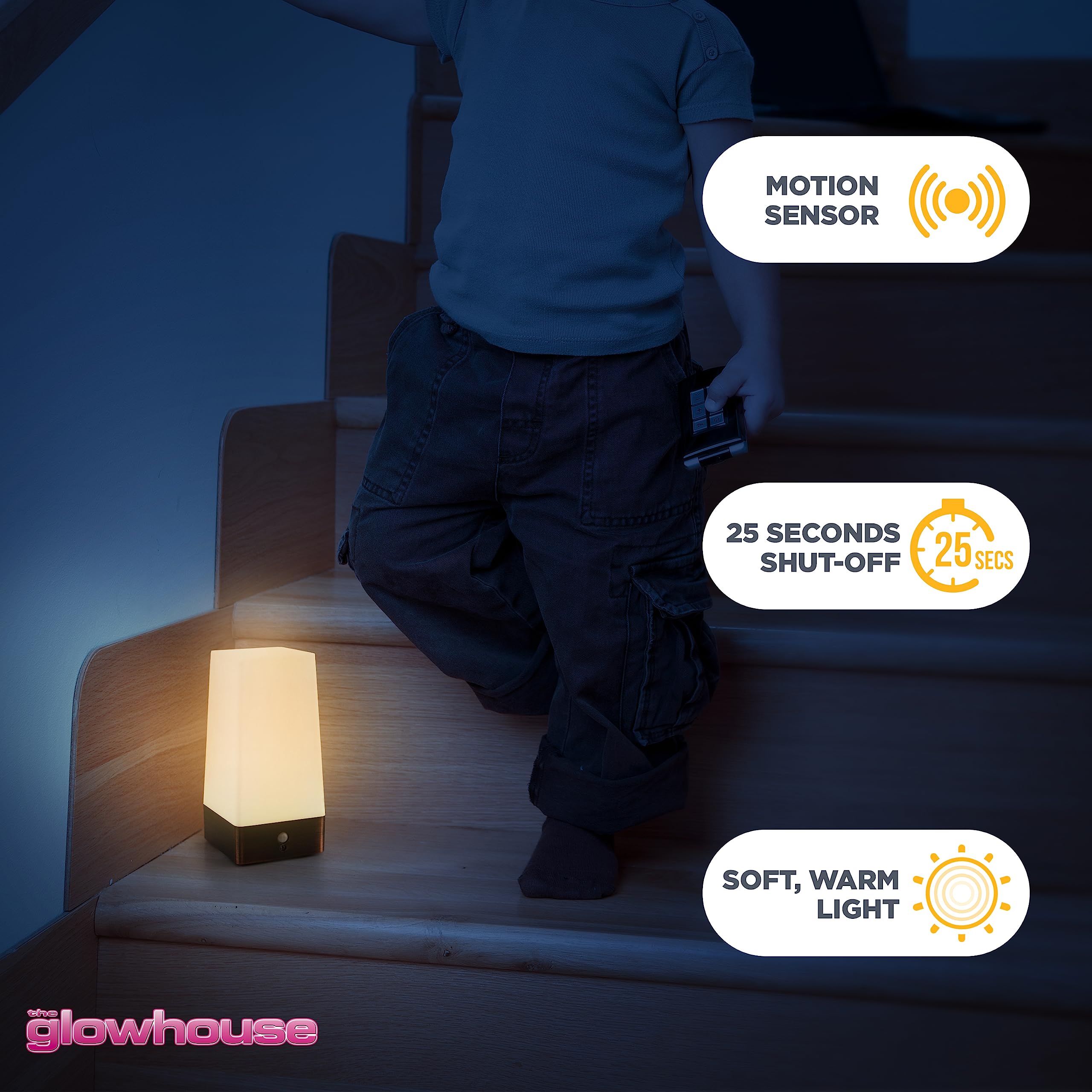 The Glowhouse Premium Style Pir Motion Sensor Led Night Light Table Lamp (Square)