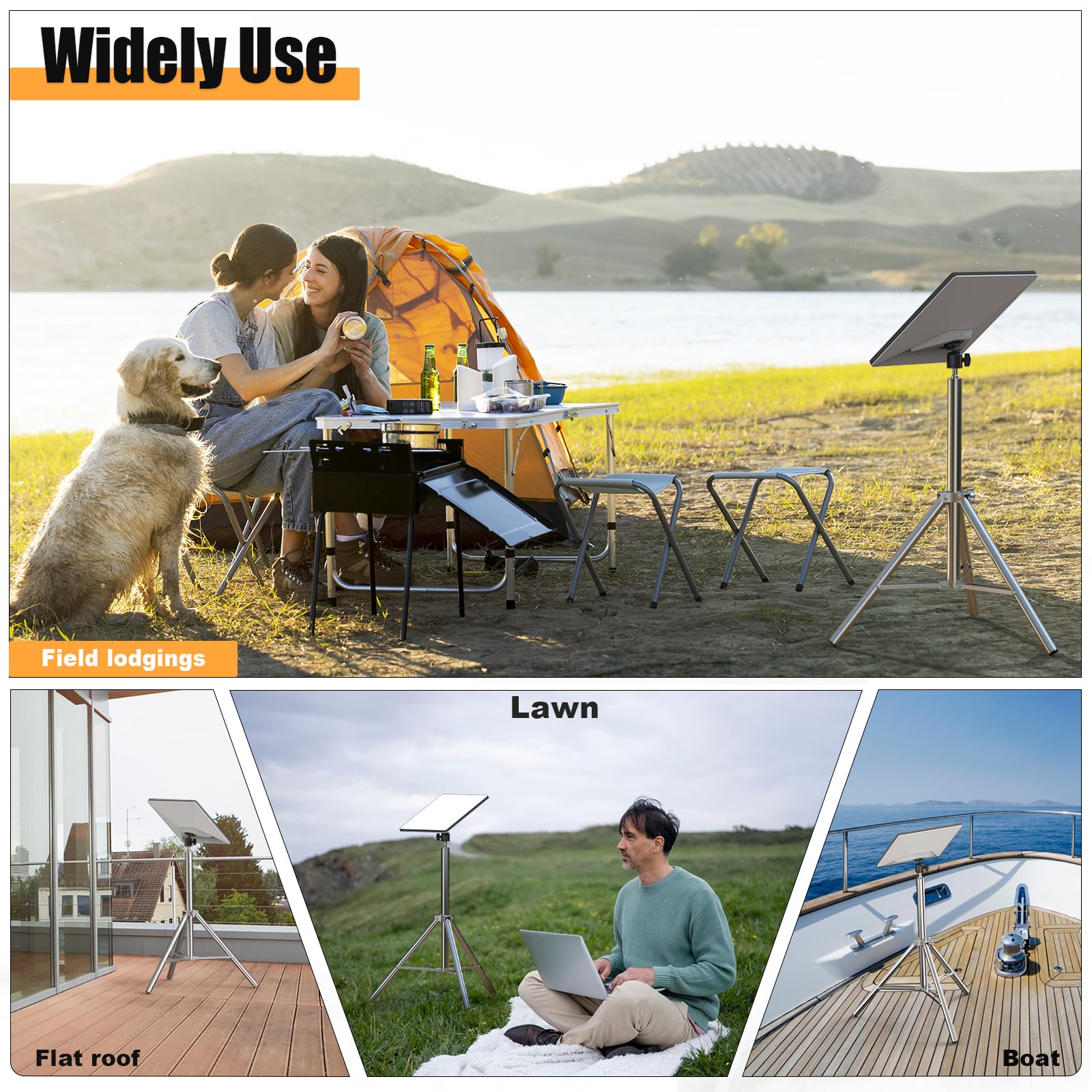 Anautin Starlink Mini Tripod Mount With 1/4" Screw Adapter, Stainless Steel Telescopic Stand, Adjustable Height & 360° Tilt, Universal Ball Head For Versatile Angle Adjustment. (Mn02)