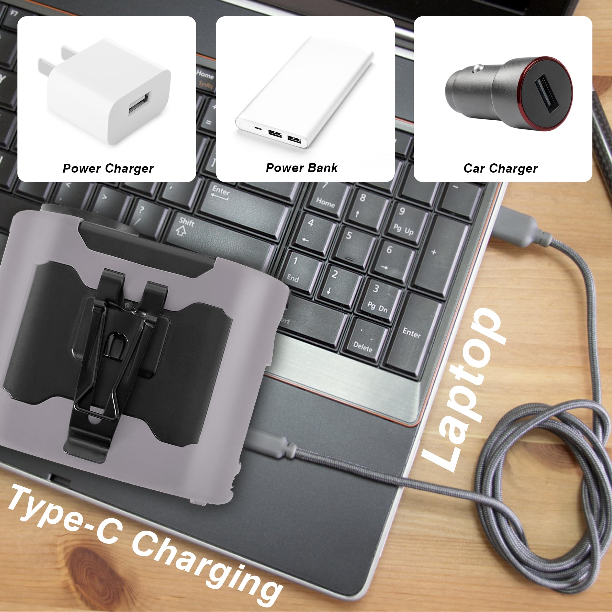 Portable Waist Fan,10000Mah Battery High-Power Long Lasting Outdoor Camping Rechargeable Fan